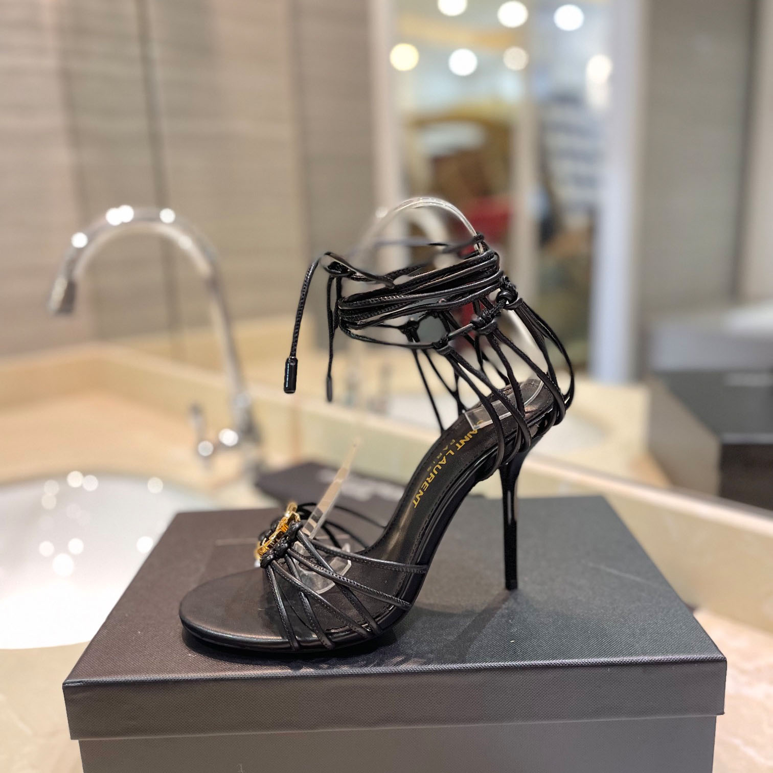 Saint Laurent BABYLONE Sandals In Smooth Leather - DesignerGu