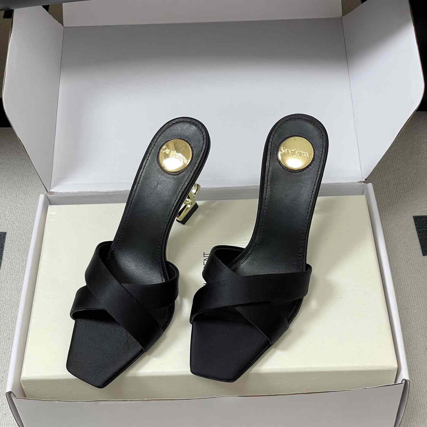 Saint Laurent Opyum Mules In Satin Crepe  - DesignerGu