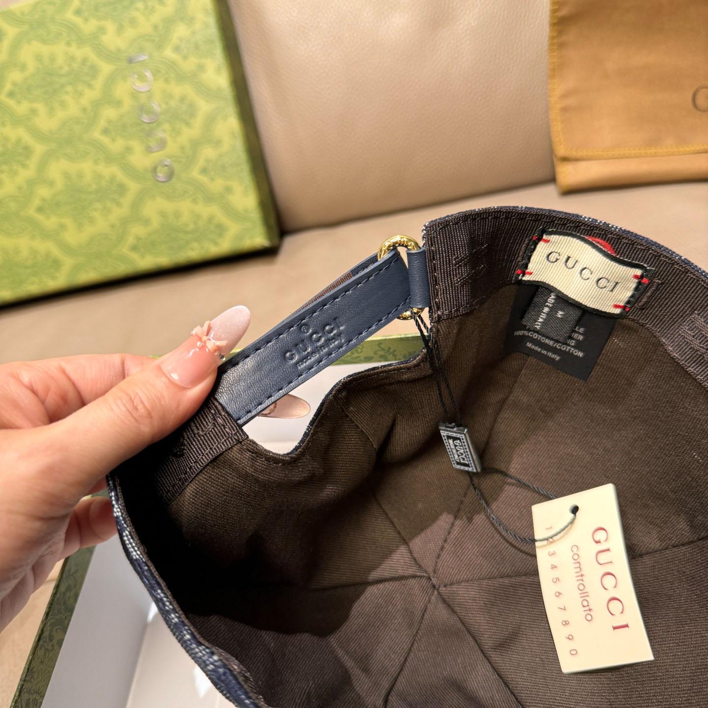 Gucci GG Denim Baseball Cap With Web - DesignerGu