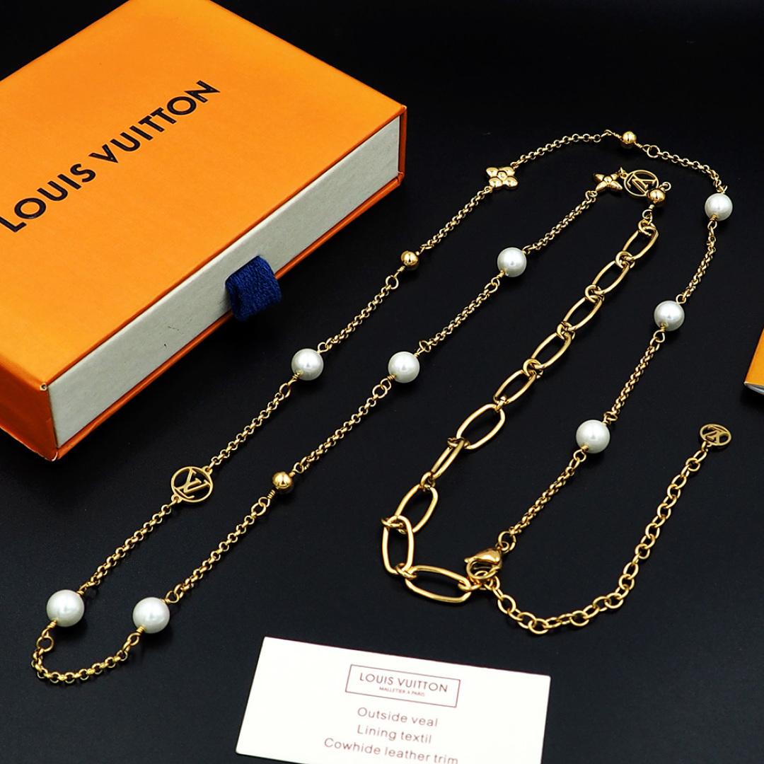 Louis Vuitton LV Mix Chains Necklace   M02516 - DesignerGu