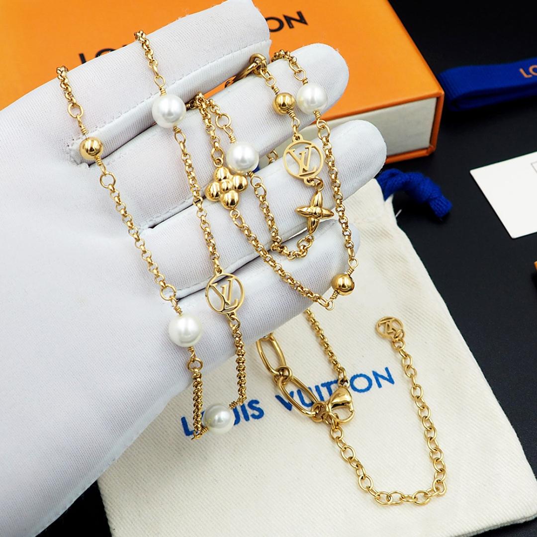 Louis Vuitton LV Mix Chains Necklace   M02516 - DesignerGu