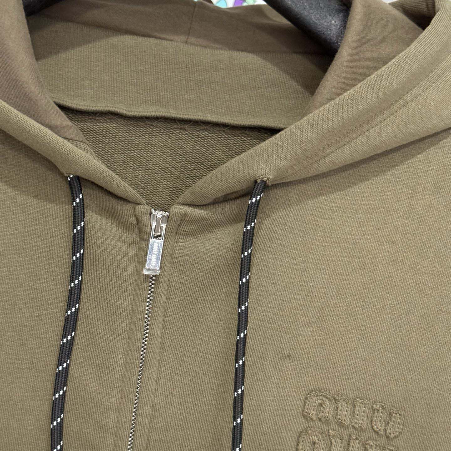 Miu Miu Garment-dyed Hoodie Jacket - DesignerGu