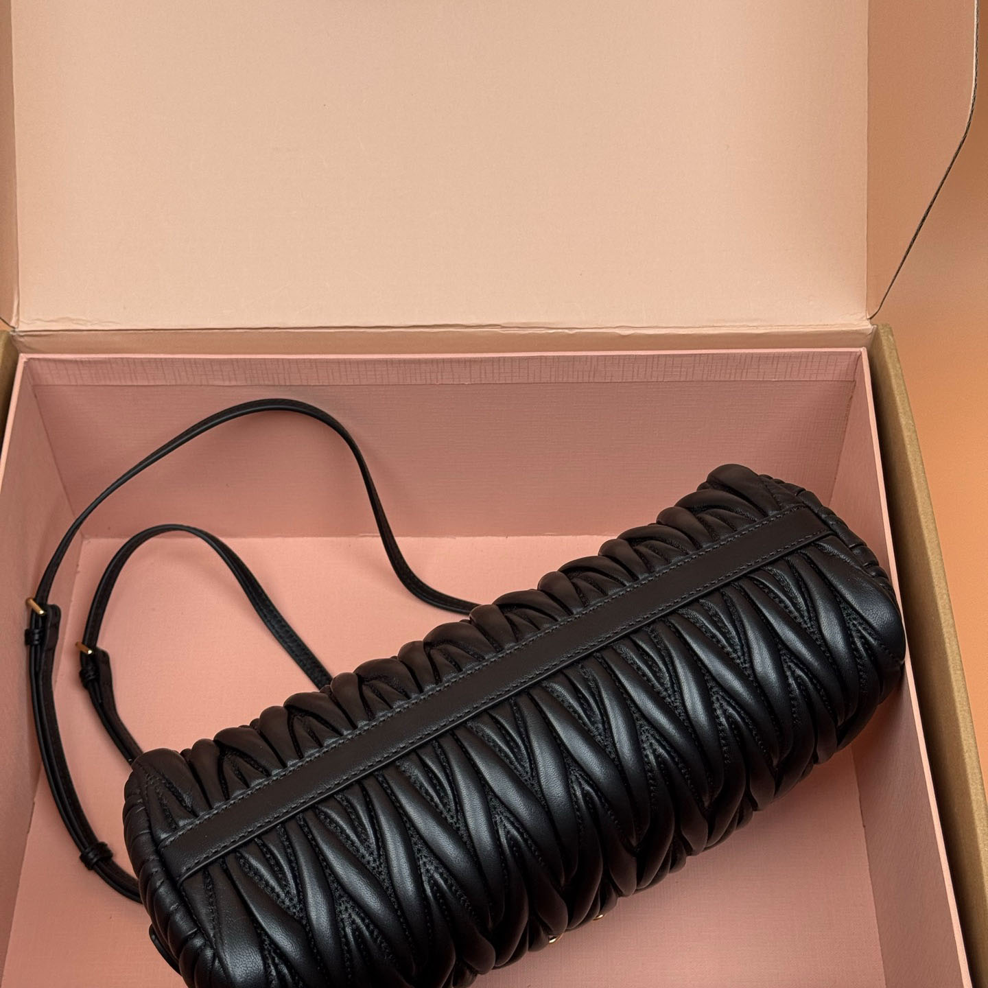 Miu Miu Caprice Matelassé Nappa Leather Clutch - DesignerGu