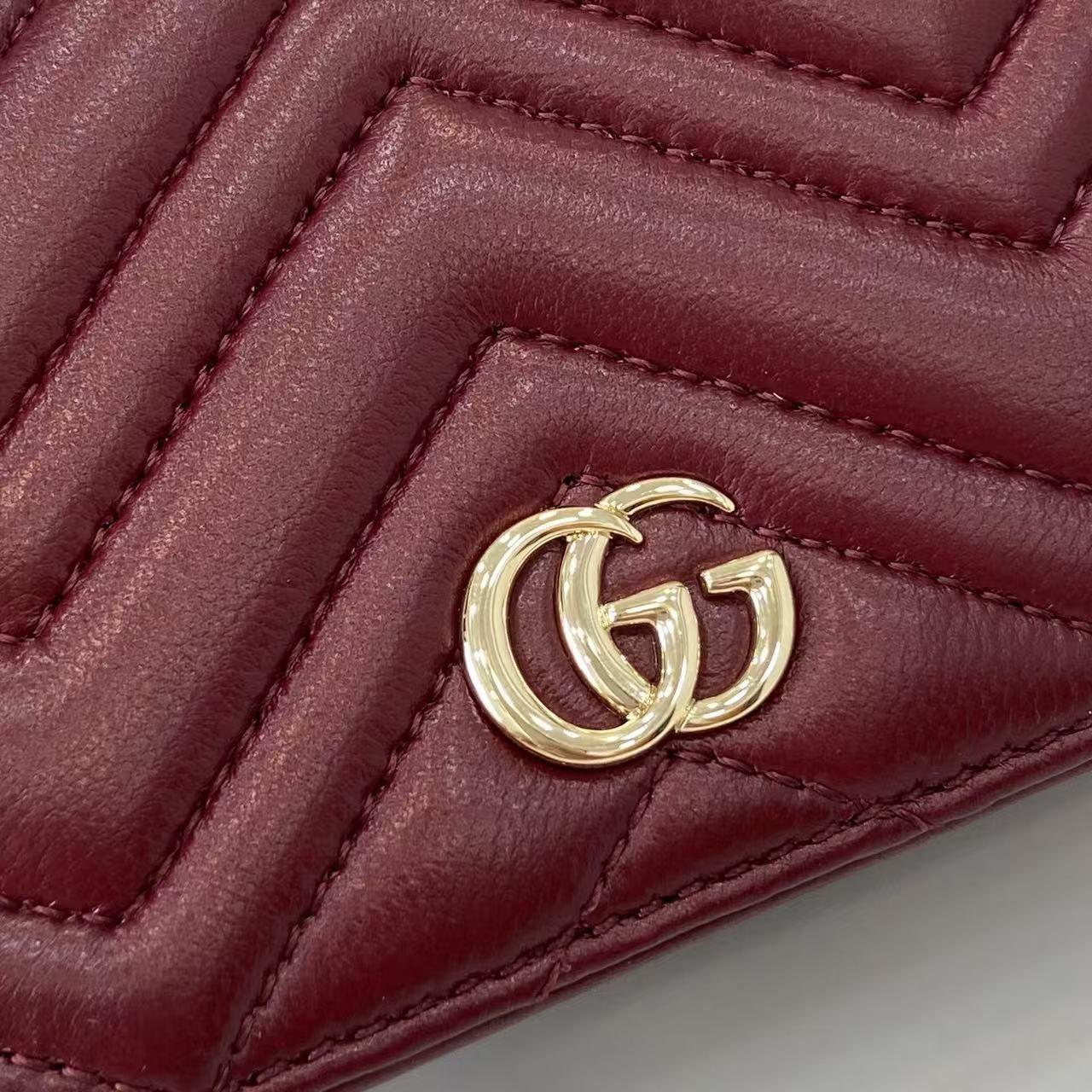 Gucci GG Marmont Card Case Wallet 466492 - DesignerGu