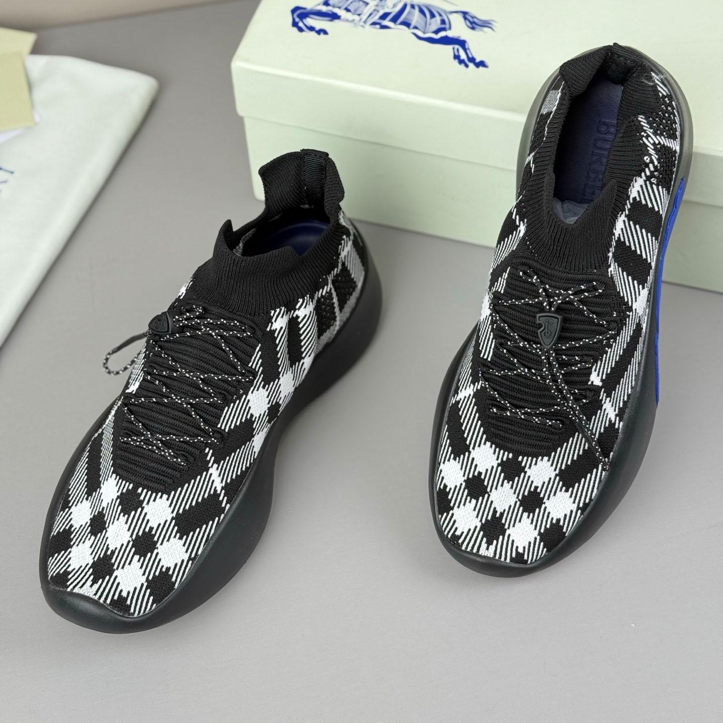 Burberry Check Knit Neptune Sneakers - DesignerGu