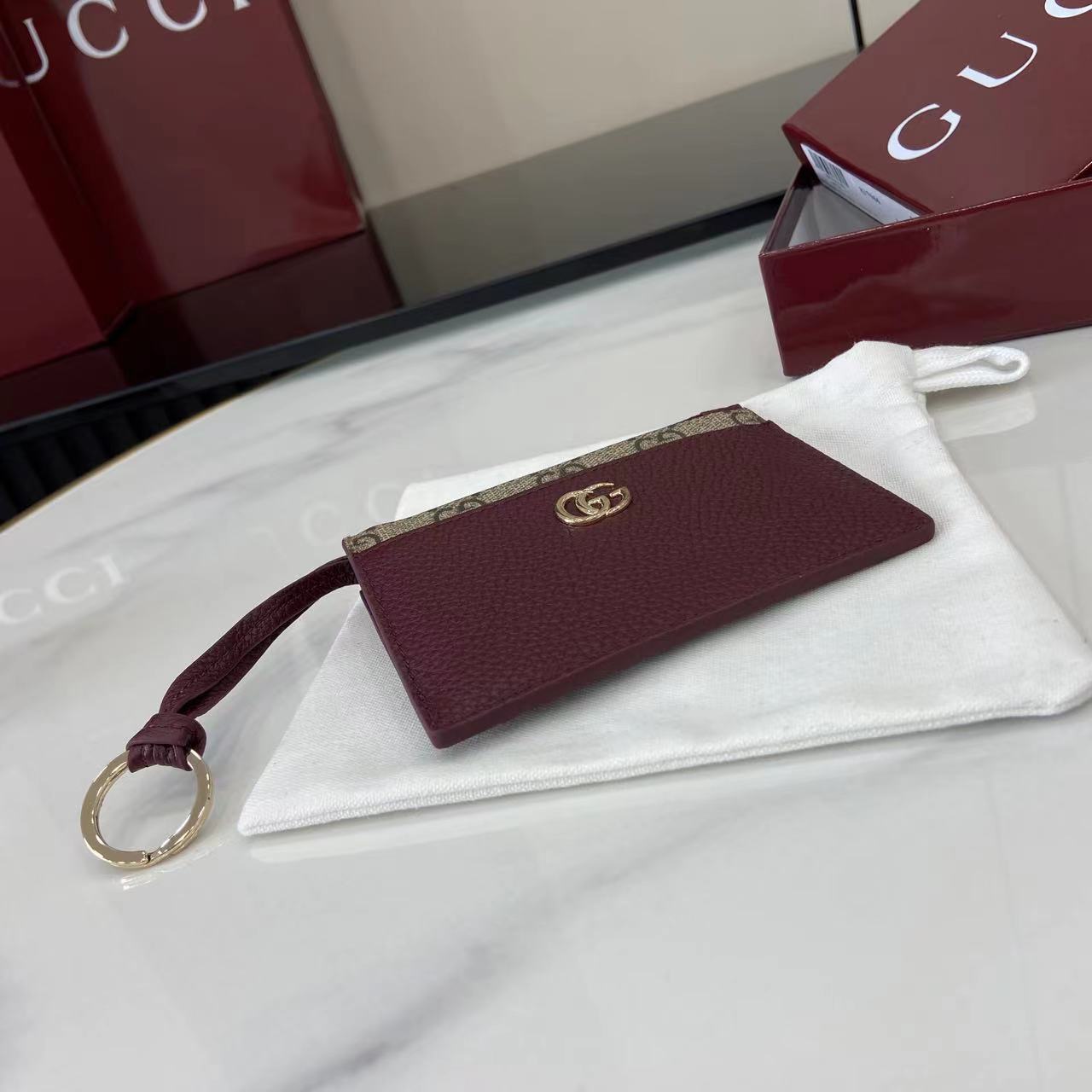 Gucci Bi-color GG Marmont Zip Key Pouch - DesignerGu