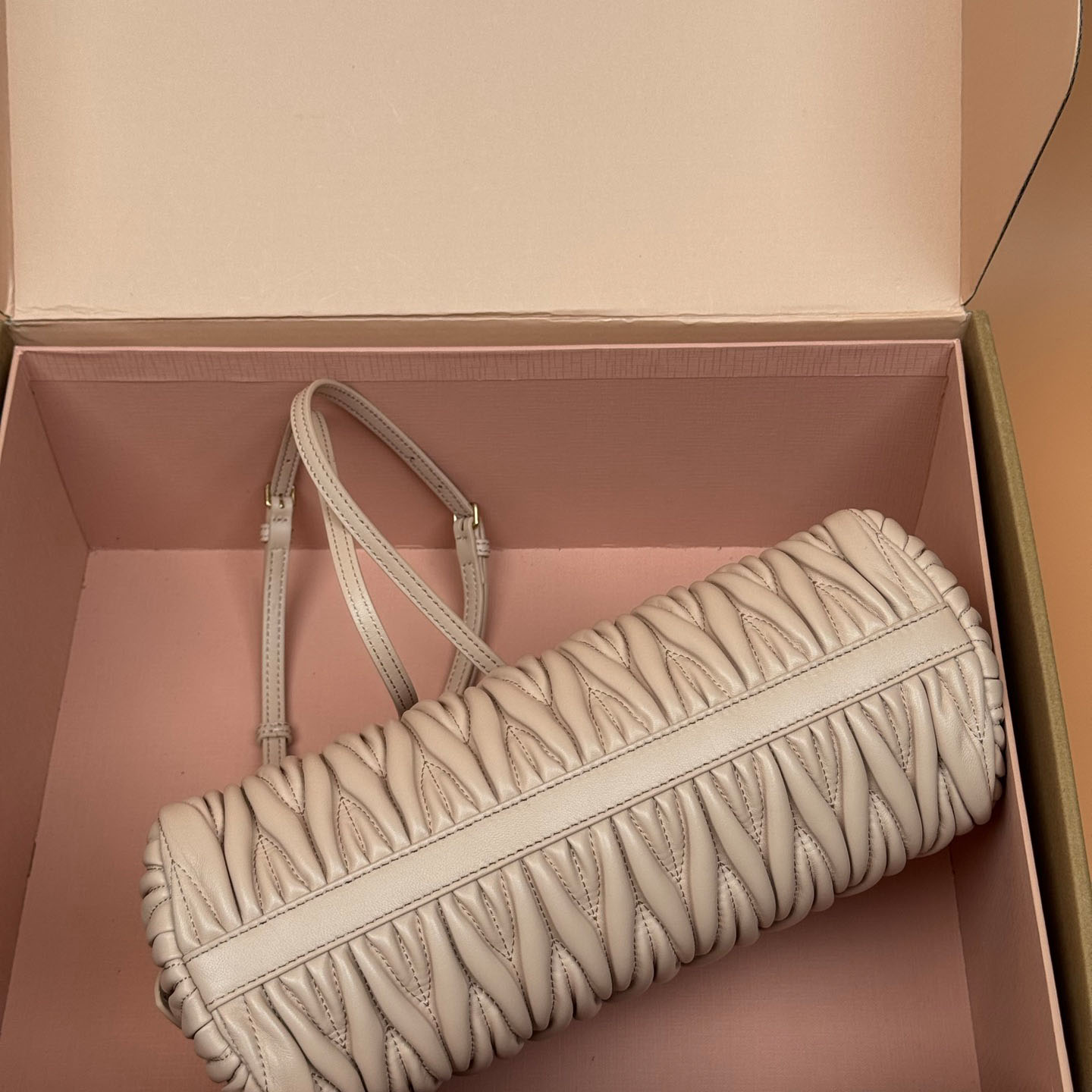 Miu Miu Caprice Matelassé Nappa Leather Clutch - DesignerGu