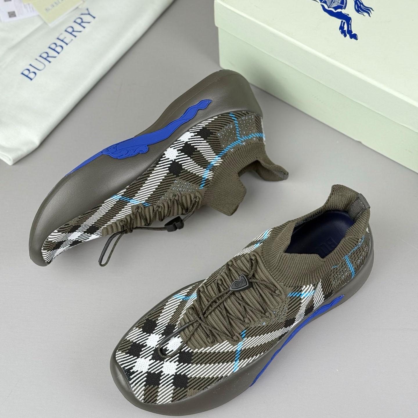 Burberry Check Knit Neptune Sneakers - DesignerGu