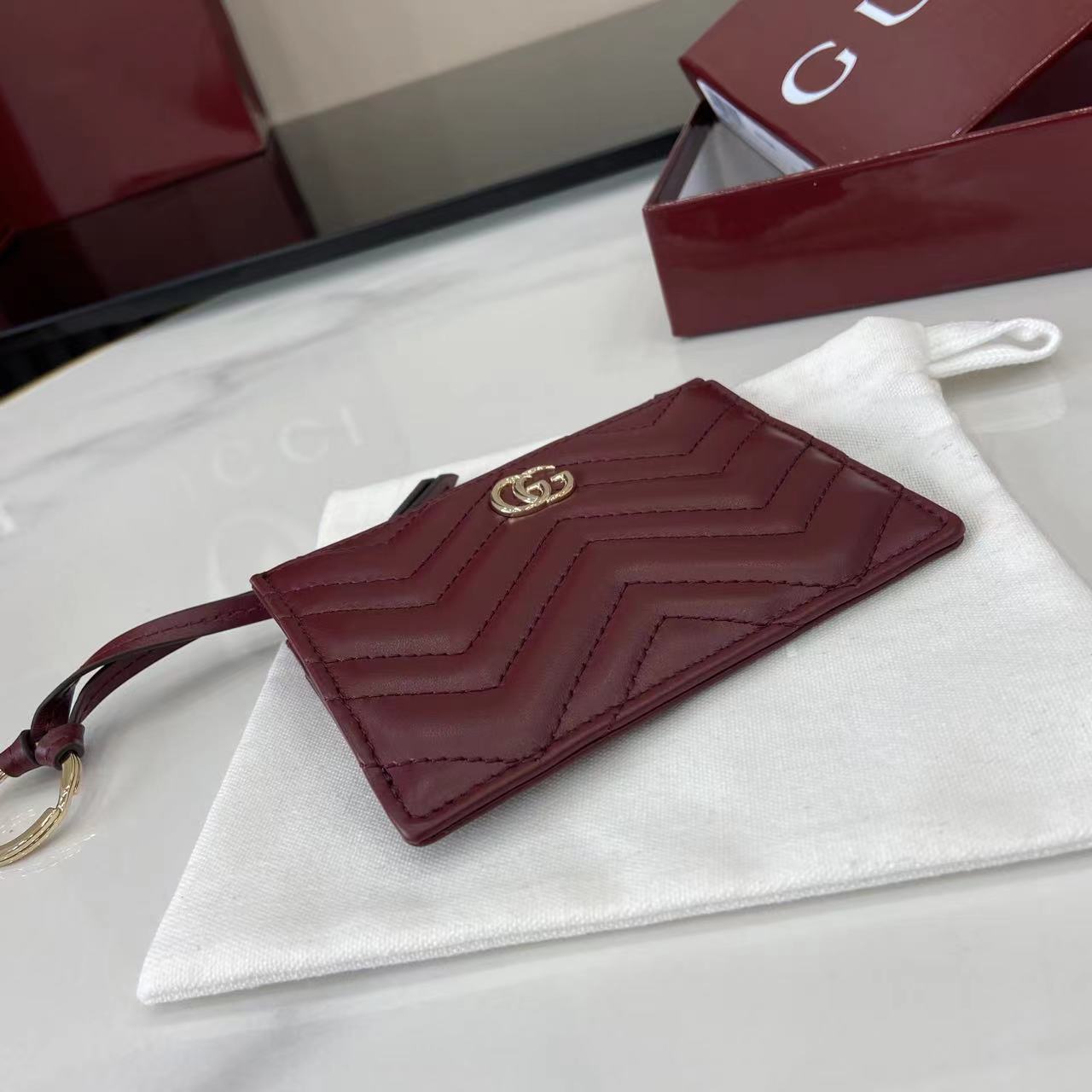 Gucci GG Marmont Zip Key Pouch - DesignerGu