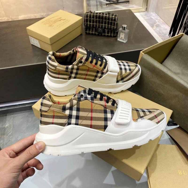 Burberry Check, Suede and Leather Sneakers - DesignerGu
