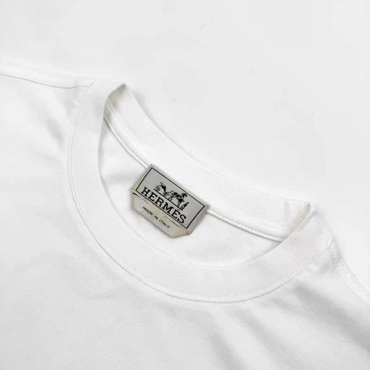 Hermes H Puzzle Leather Embroidery T-Shirt  - DesignerGu