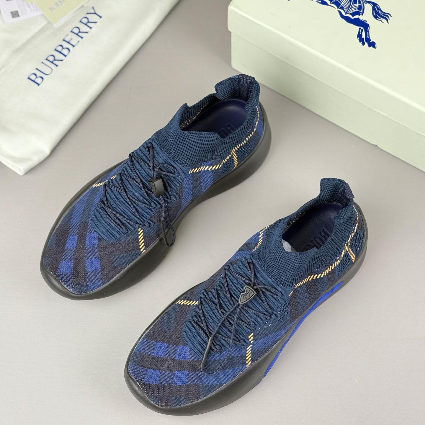 Burberry Check Knit Neptune Sneakers - DesignerGu