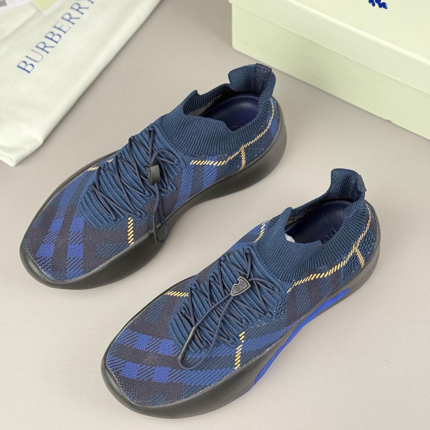 Burberry Check Knit Neptune Sneakers - DesignerGu