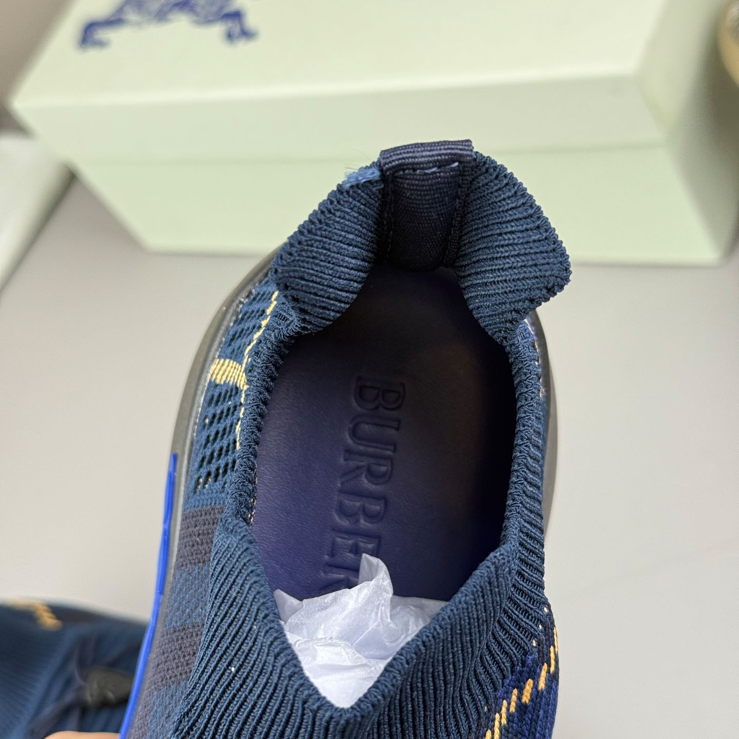 Burberry Check Knit Neptune Sneakers - DesignerGu