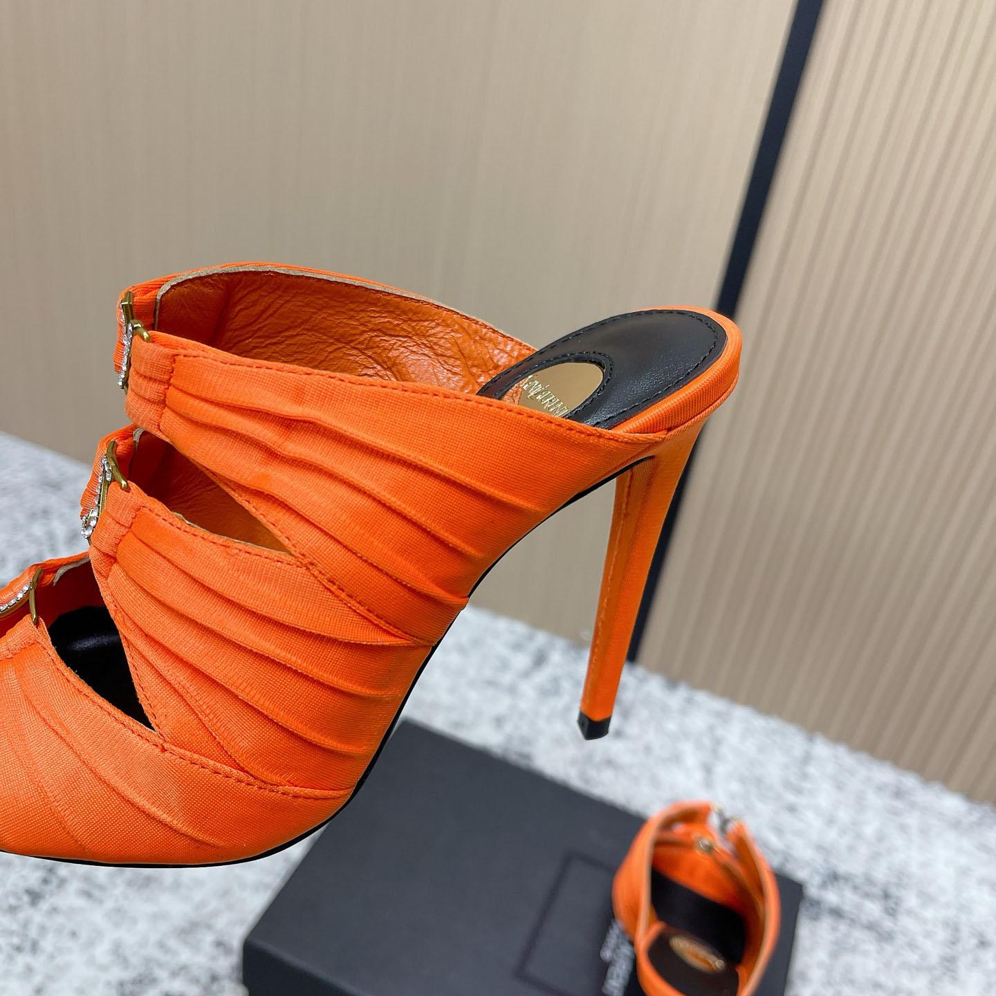 Saint Laurent EMILIE Mules In Satin Crepe - DesignerGu