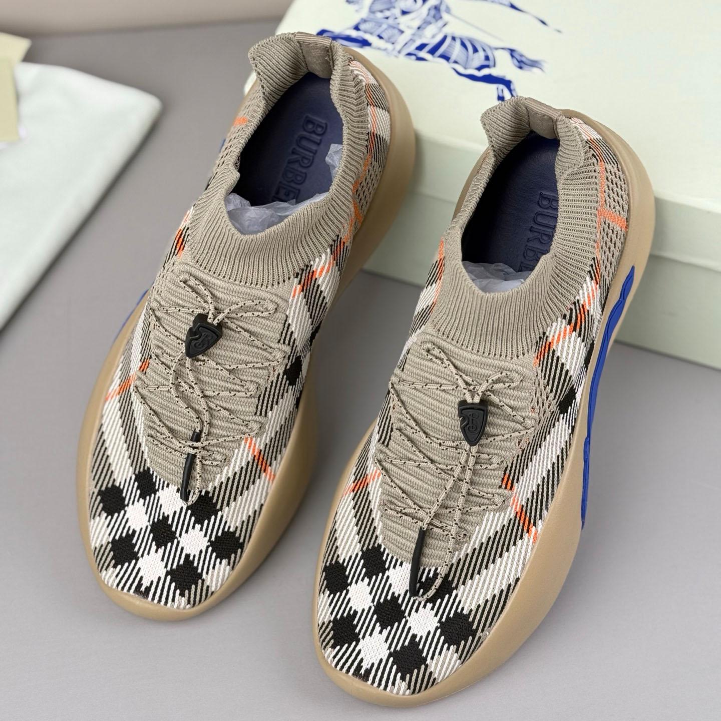 Burberry Check Knit Neptune Sneakers - DesignerGu