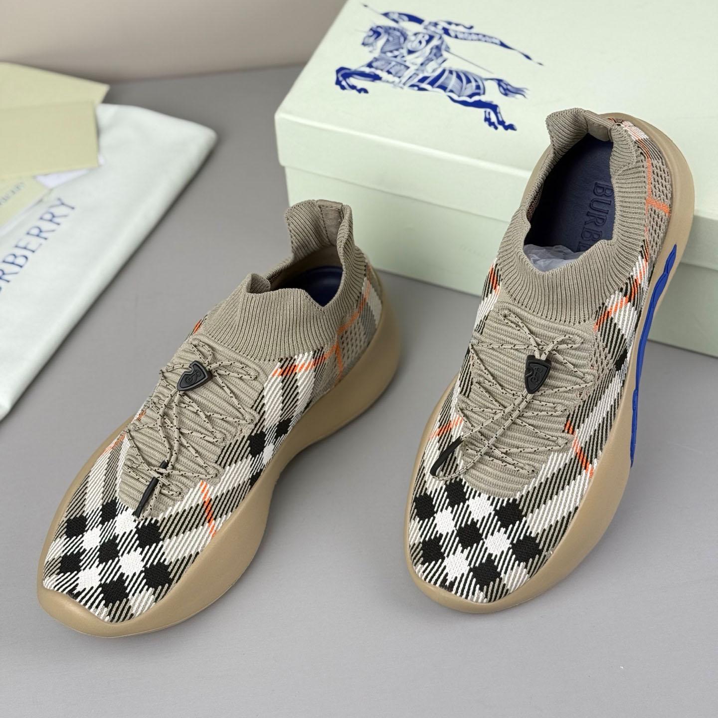 Burberry Check Knit Neptune Sneakers - DesignerGu