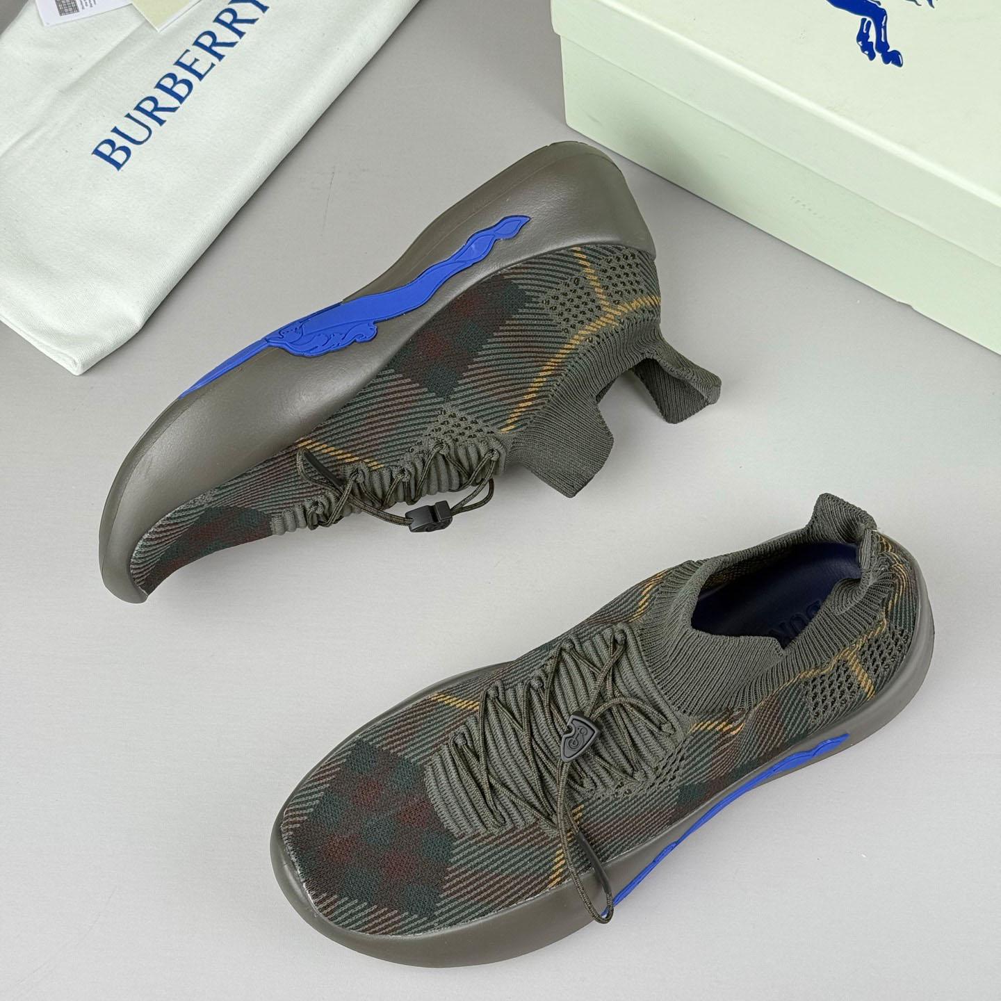 Burberry Check Knit Neptune Sneakers - DesignerGu