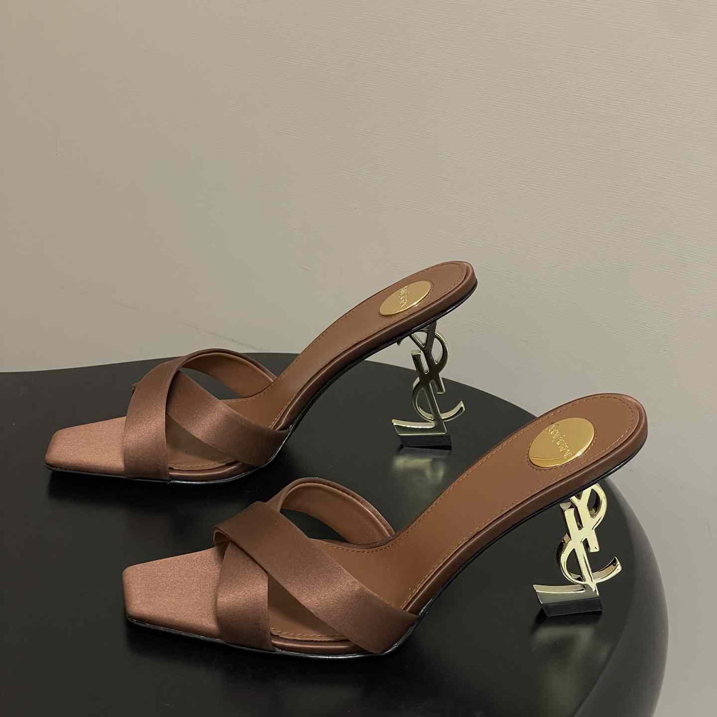 Saint Laurent Opyum Mules In Satin Crepe  - DesignerGu