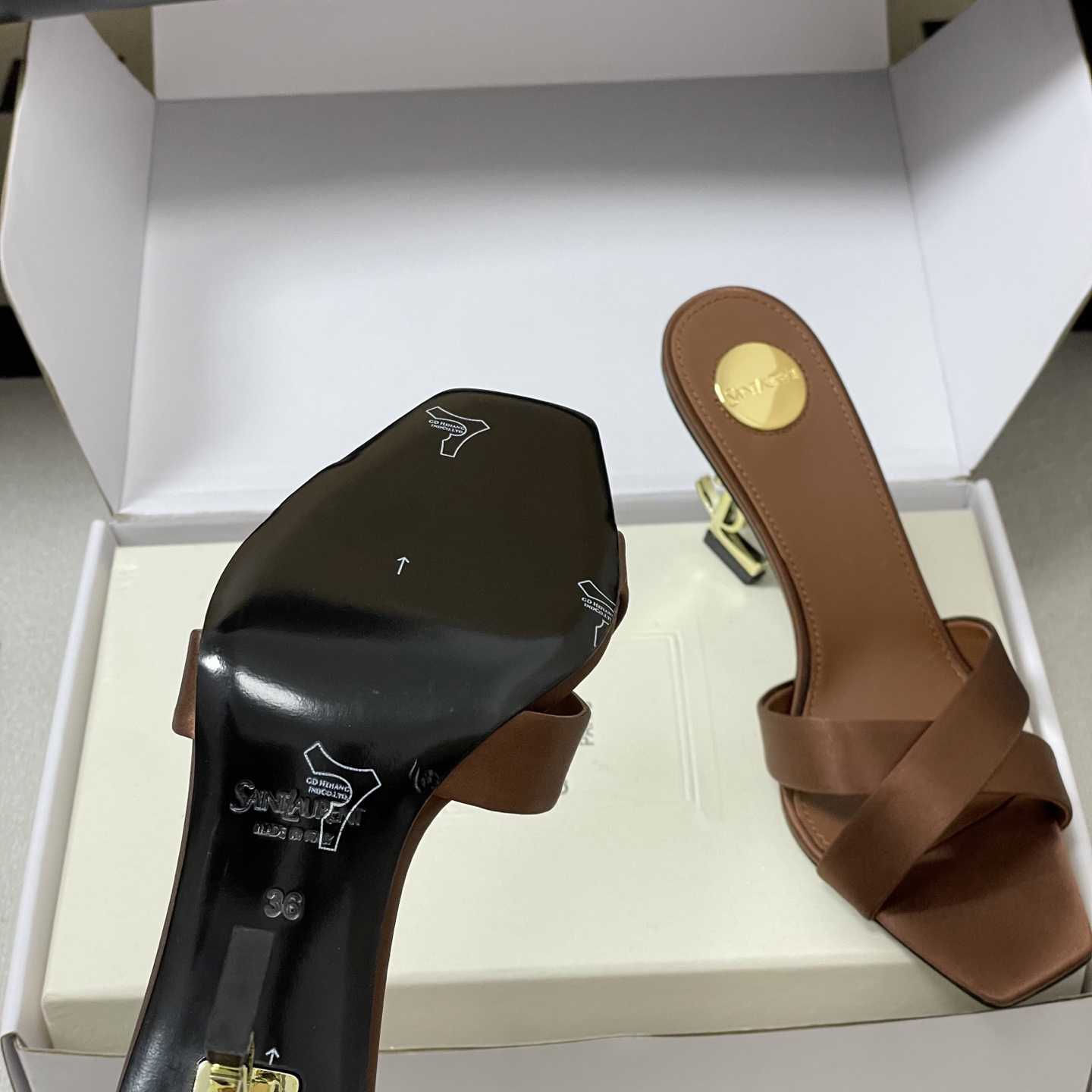 Saint Laurent Opyum Mules In Satin Crepe  - DesignerGu