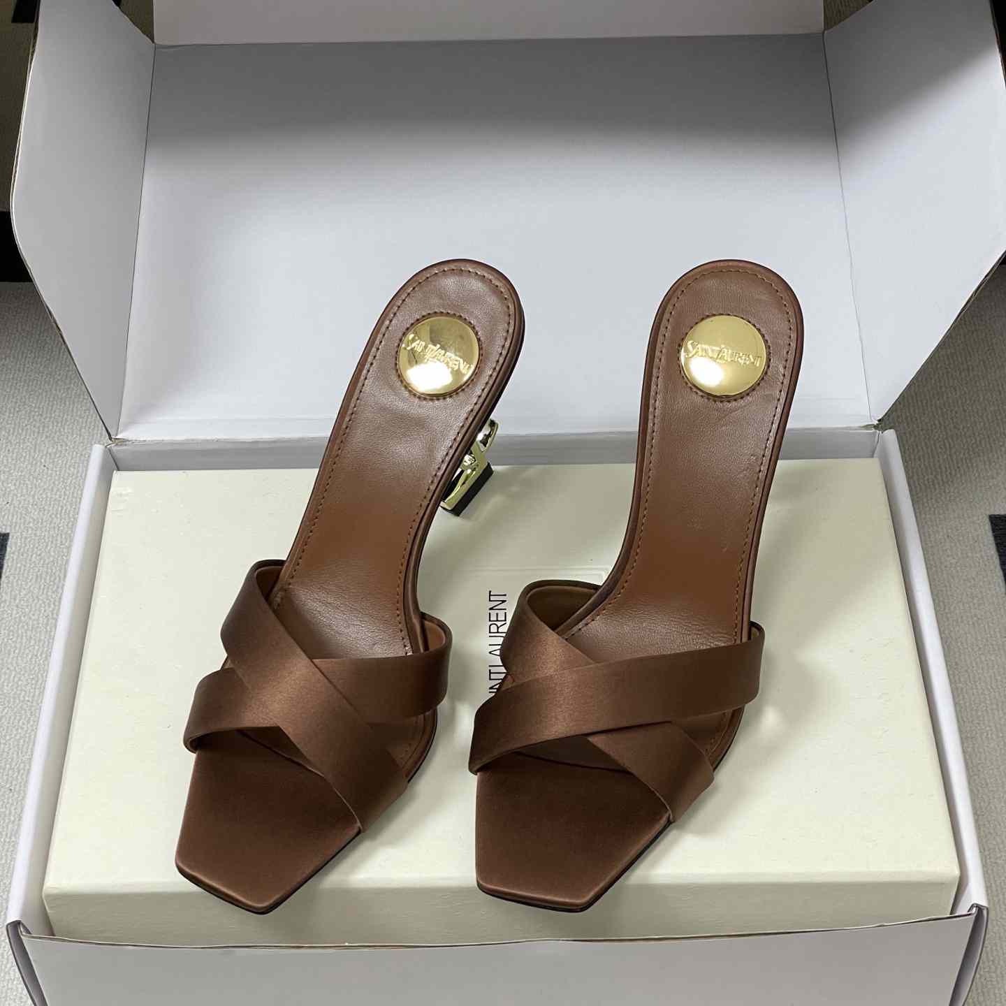 Saint Laurent Opyum Mules In Satin Crepe  - DesignerGu