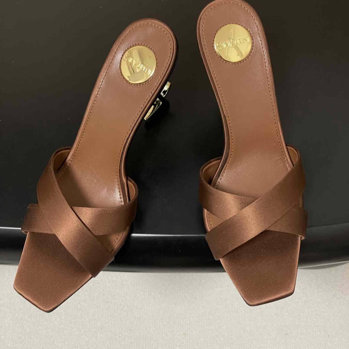 Saint Laurent Opyum Mules In Satin Crepe  - DesignerGu