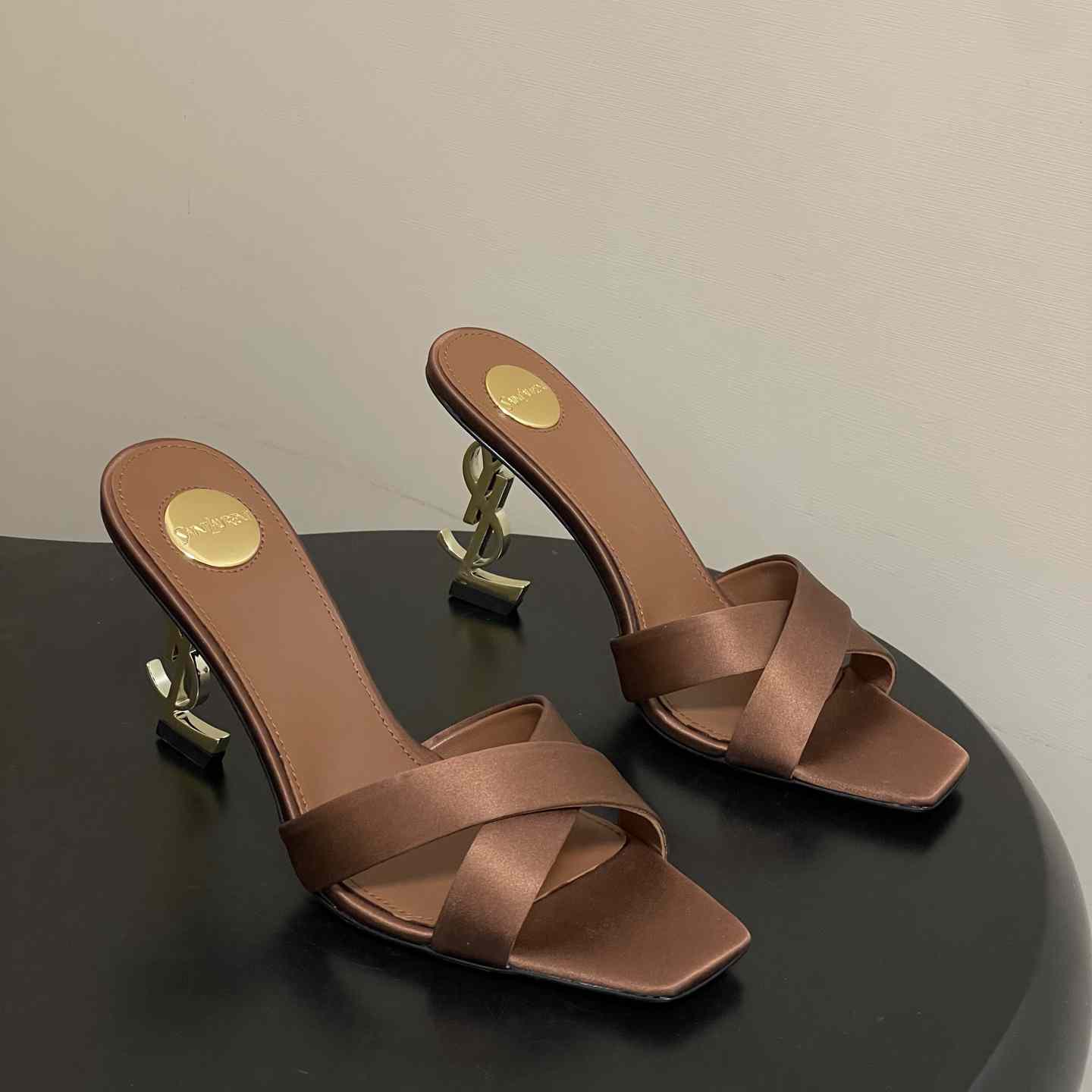 Saint Laurent Opyum Mules In Satin Crepe  - DesignerGu