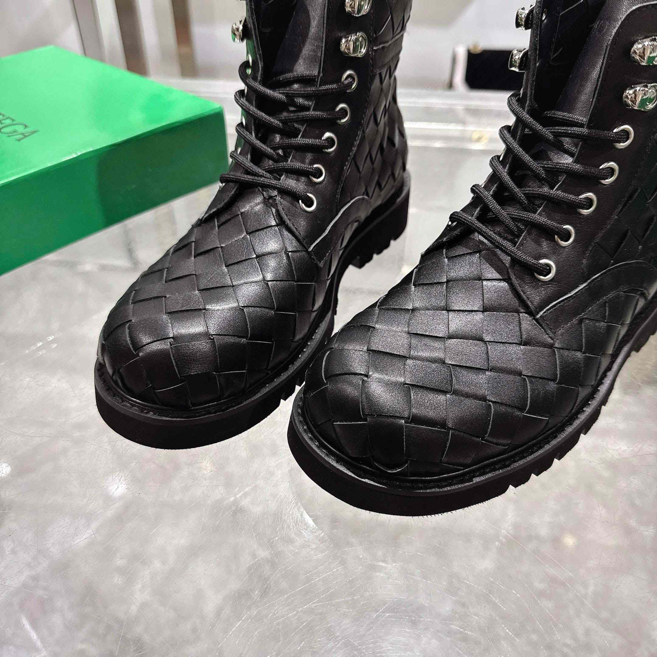 Bottega Veneta Haddock Lace-Up Ankle Boot - DesignerGu