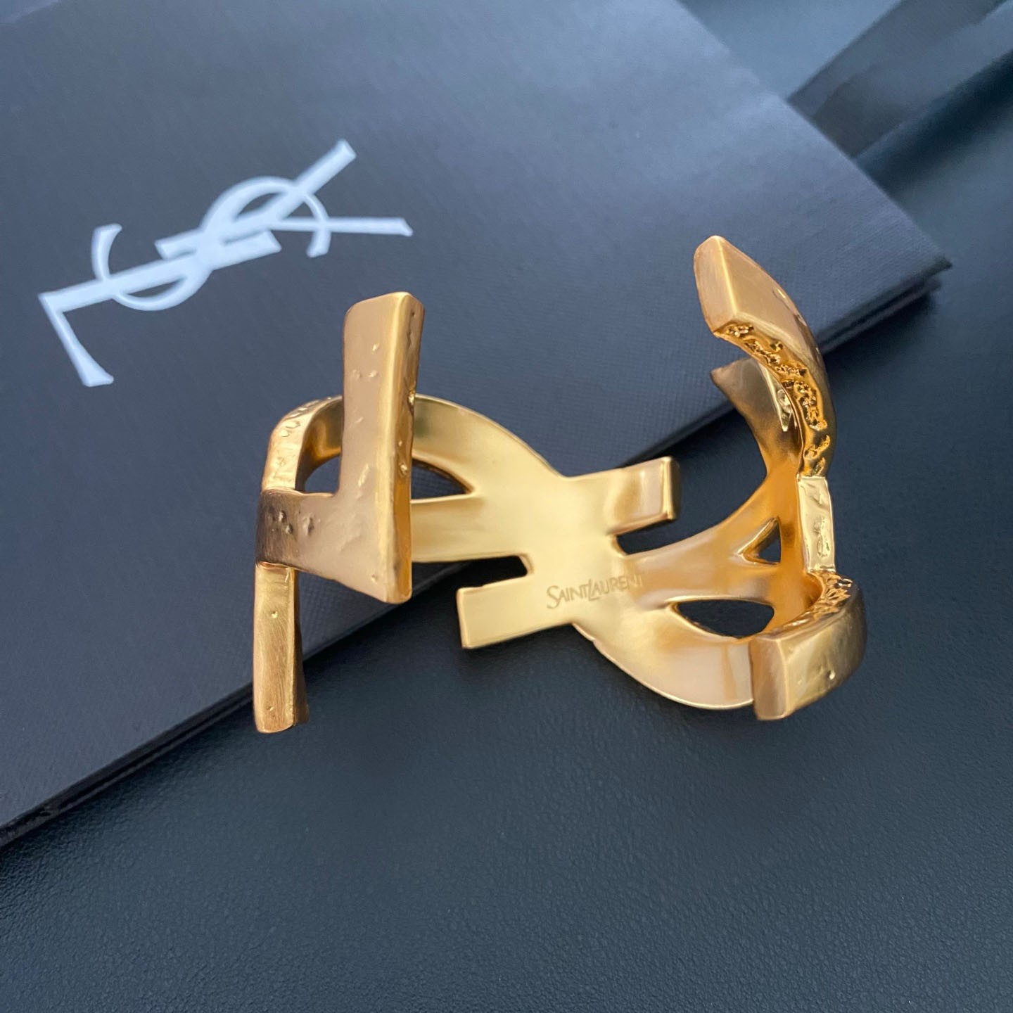 Saint Laurent Cassandre Cuff In Metal - DesignerGu