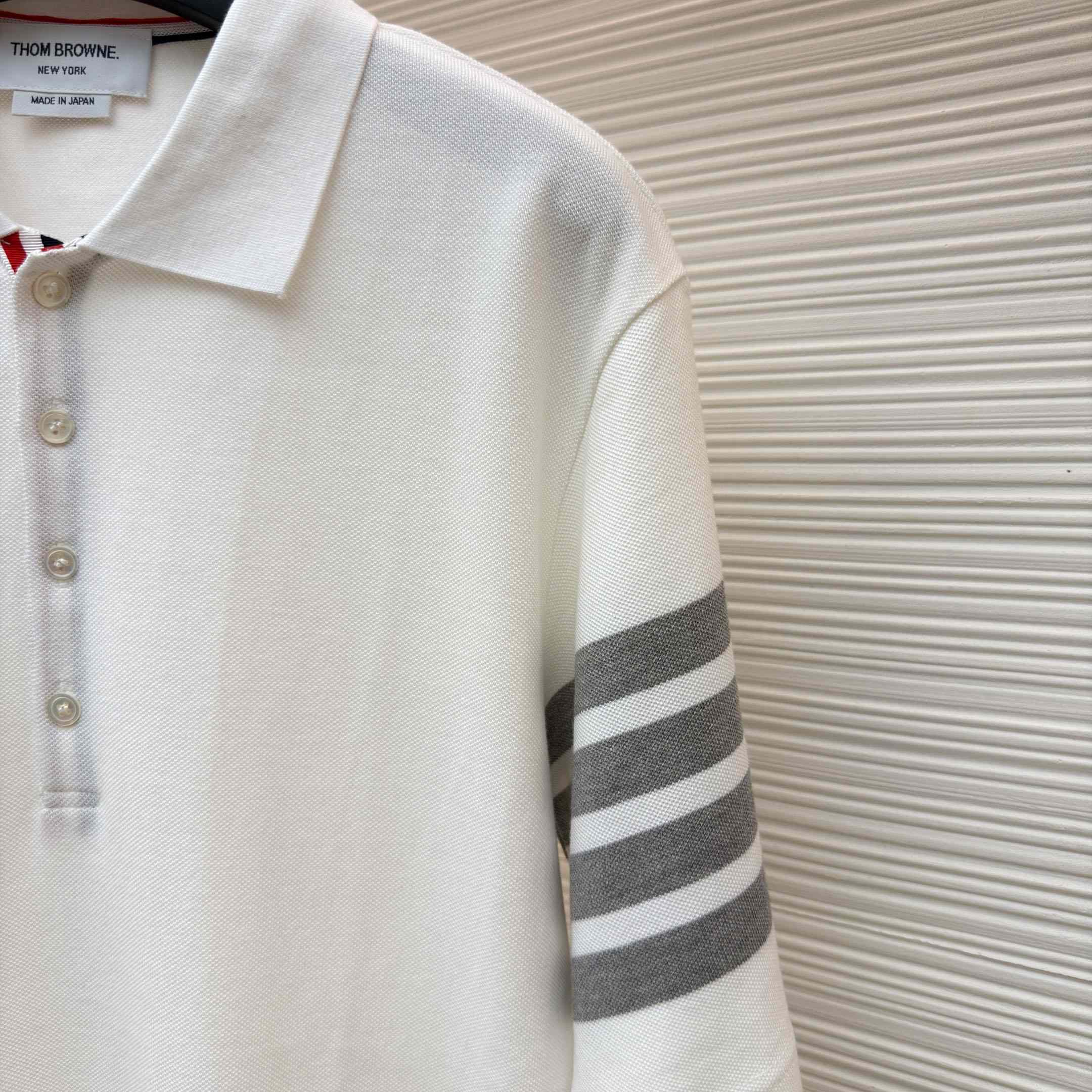 Thom Browne Classic Pique 4-Bar Short Sleeve Polo   - DesignerGu