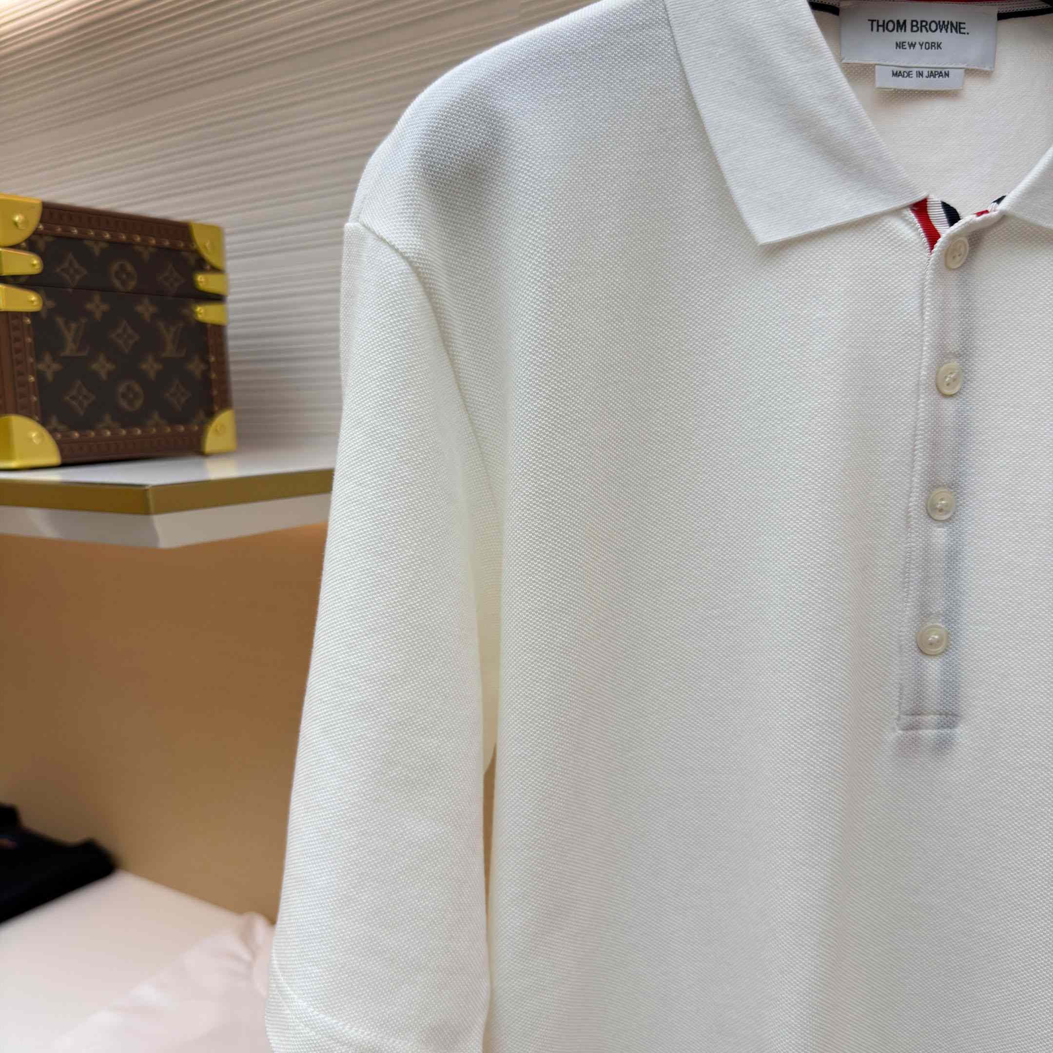 Thom Browne Classic Pique 4-Bar Short Sleeve Polo   - DesignerGu