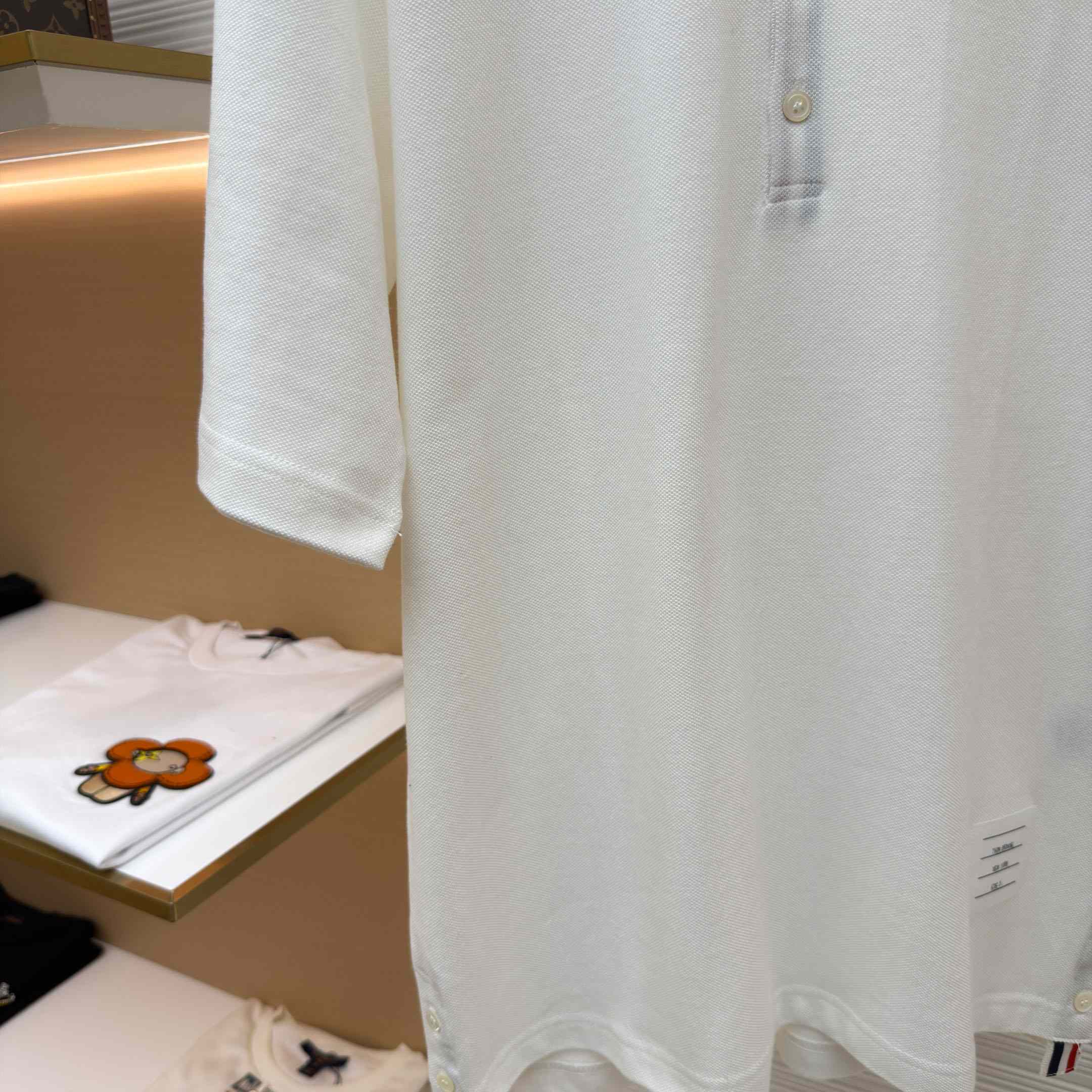 Thom Browne Classic Pique 4-Bar Short Sleeve Polo   - DesignerGu