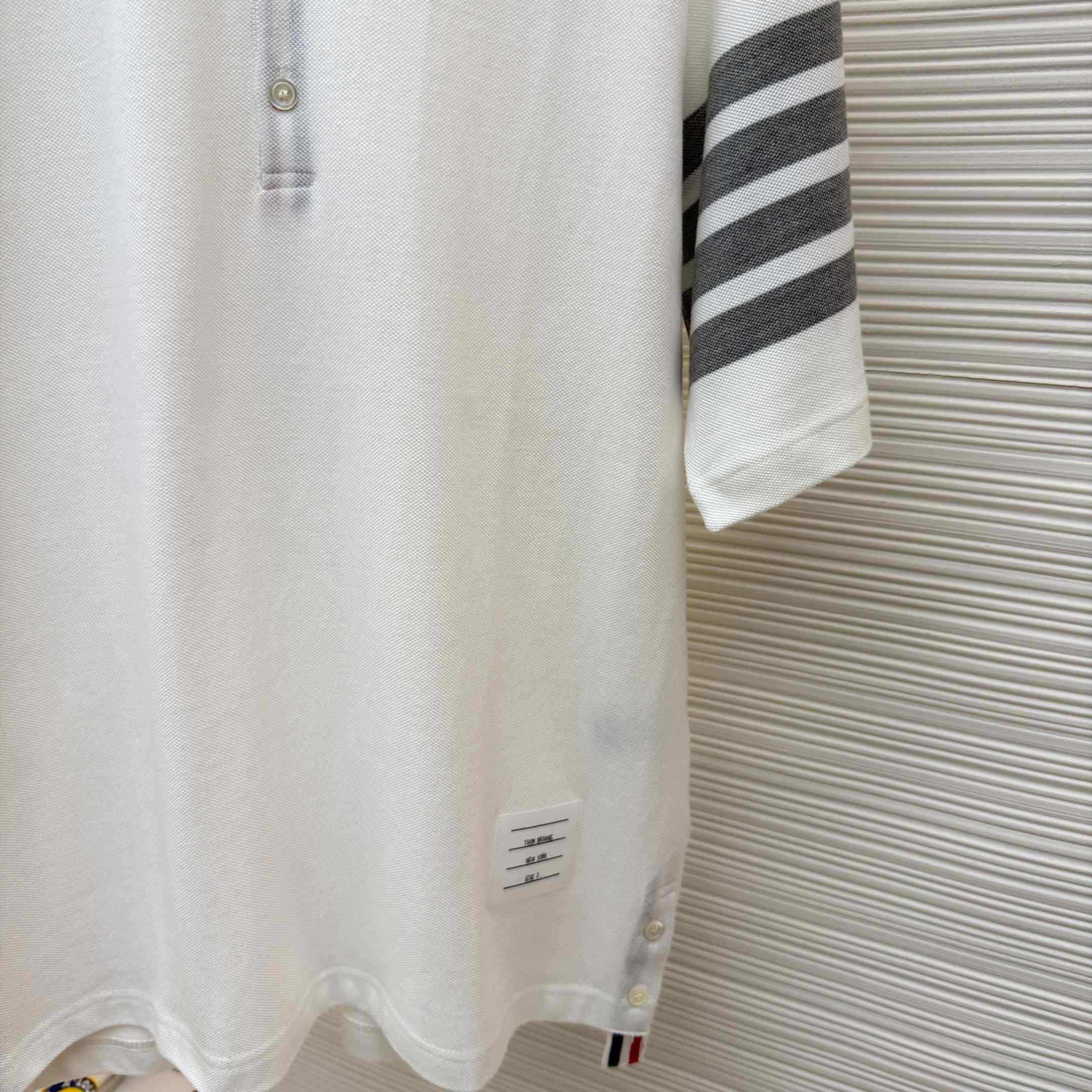Thom Browne Classic Pique 4-Bar Short Sleeve Polo   - DesignerGu
