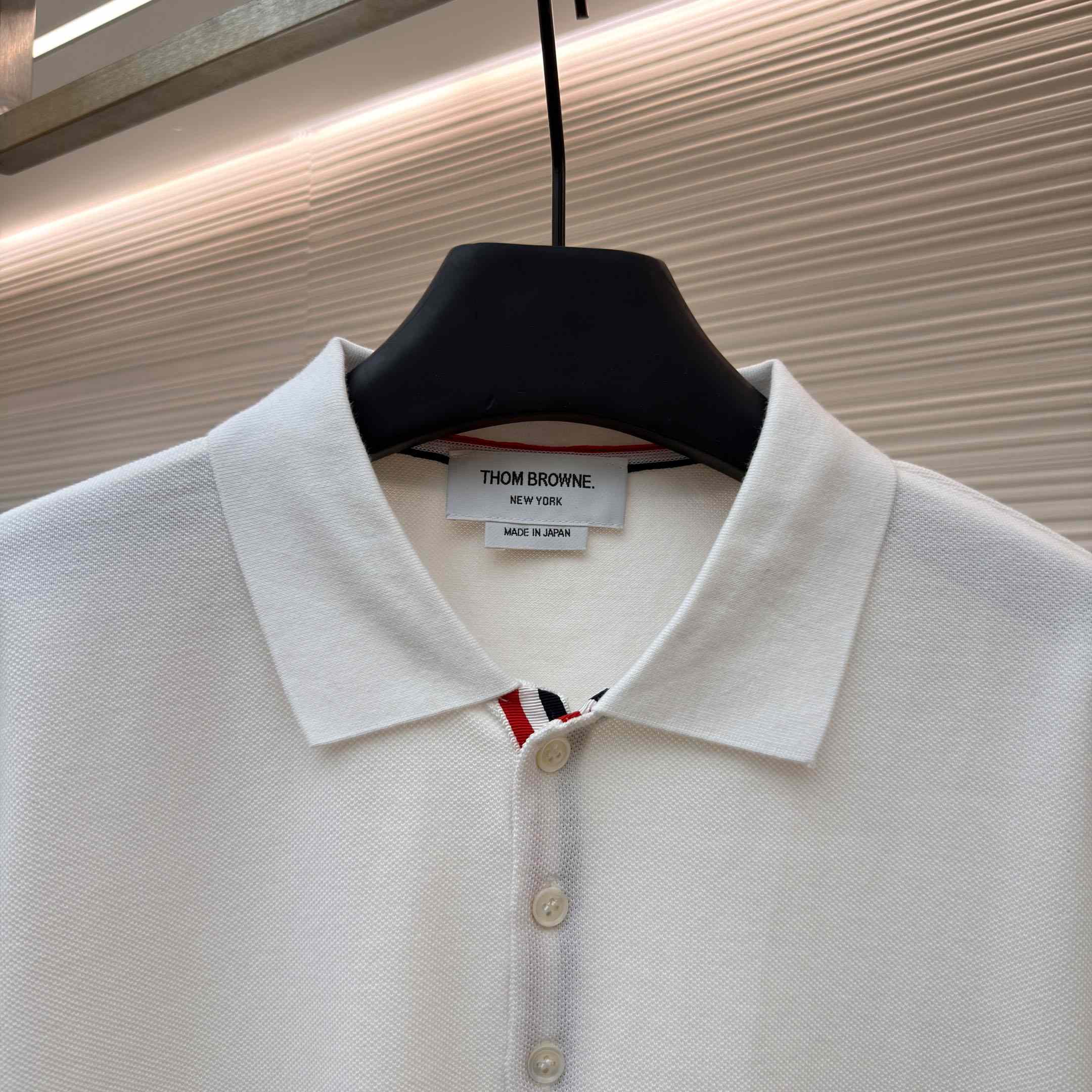 Thom Browne Classic Pique 4-Bar Short Sleeve Polo   - DesignerGu