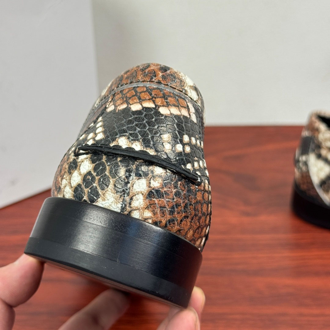 Versace Snakeskin-Effect Loafers - DesignerGu