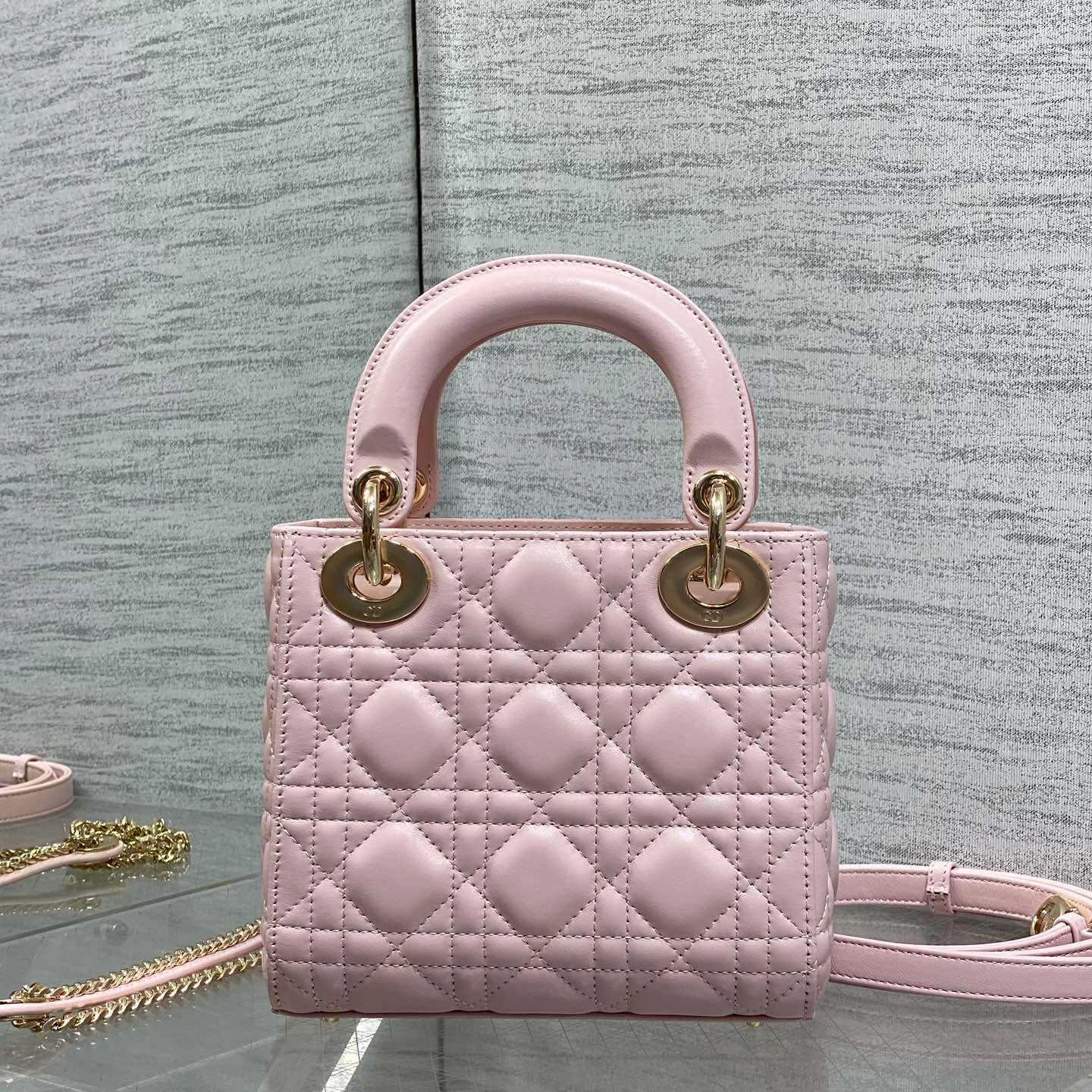 Dior Mini Lady Dior Bag With Chain - DesignerGu