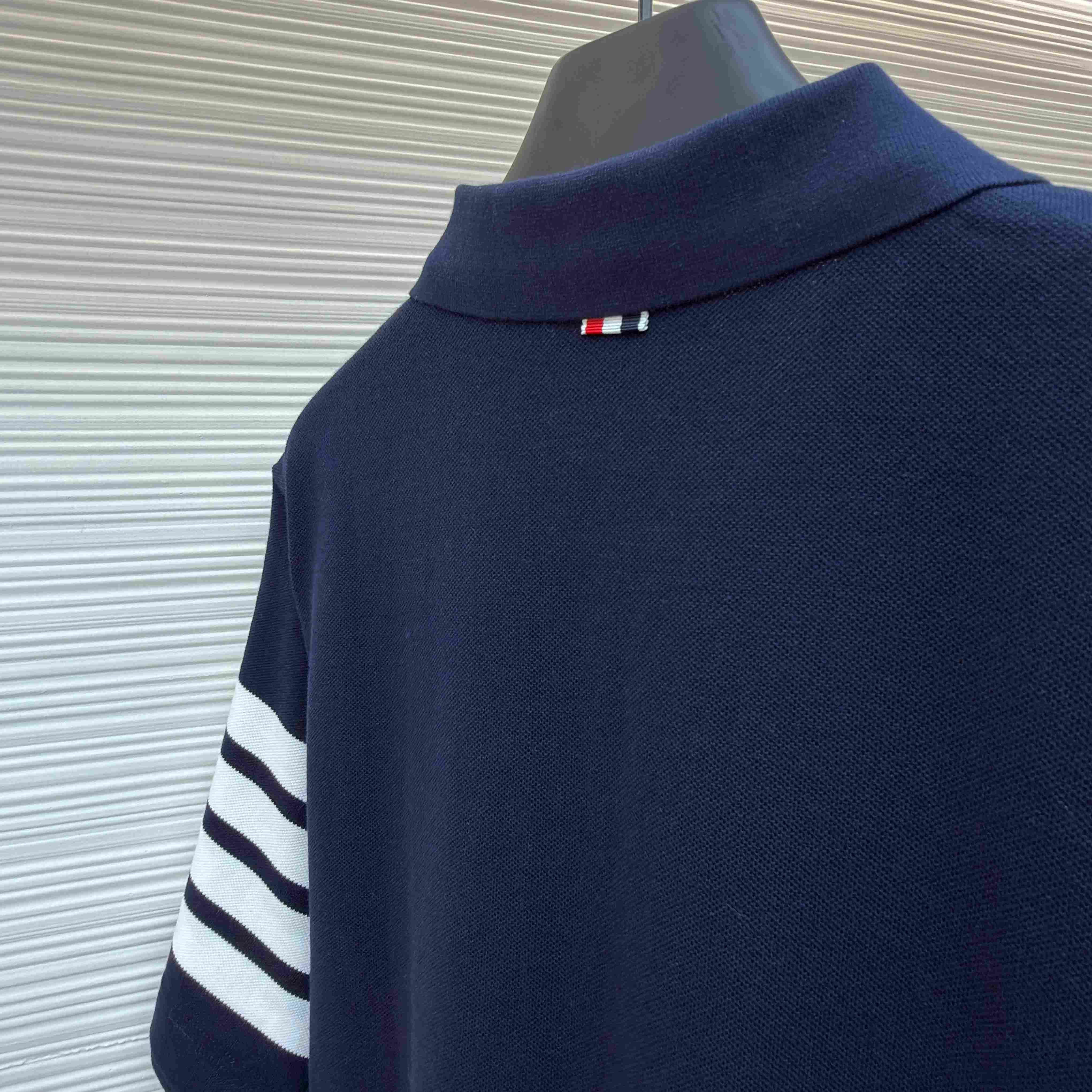 Thom Browne Classic Pique 4-Bar Short Sleeve Polo   - DesignerGu