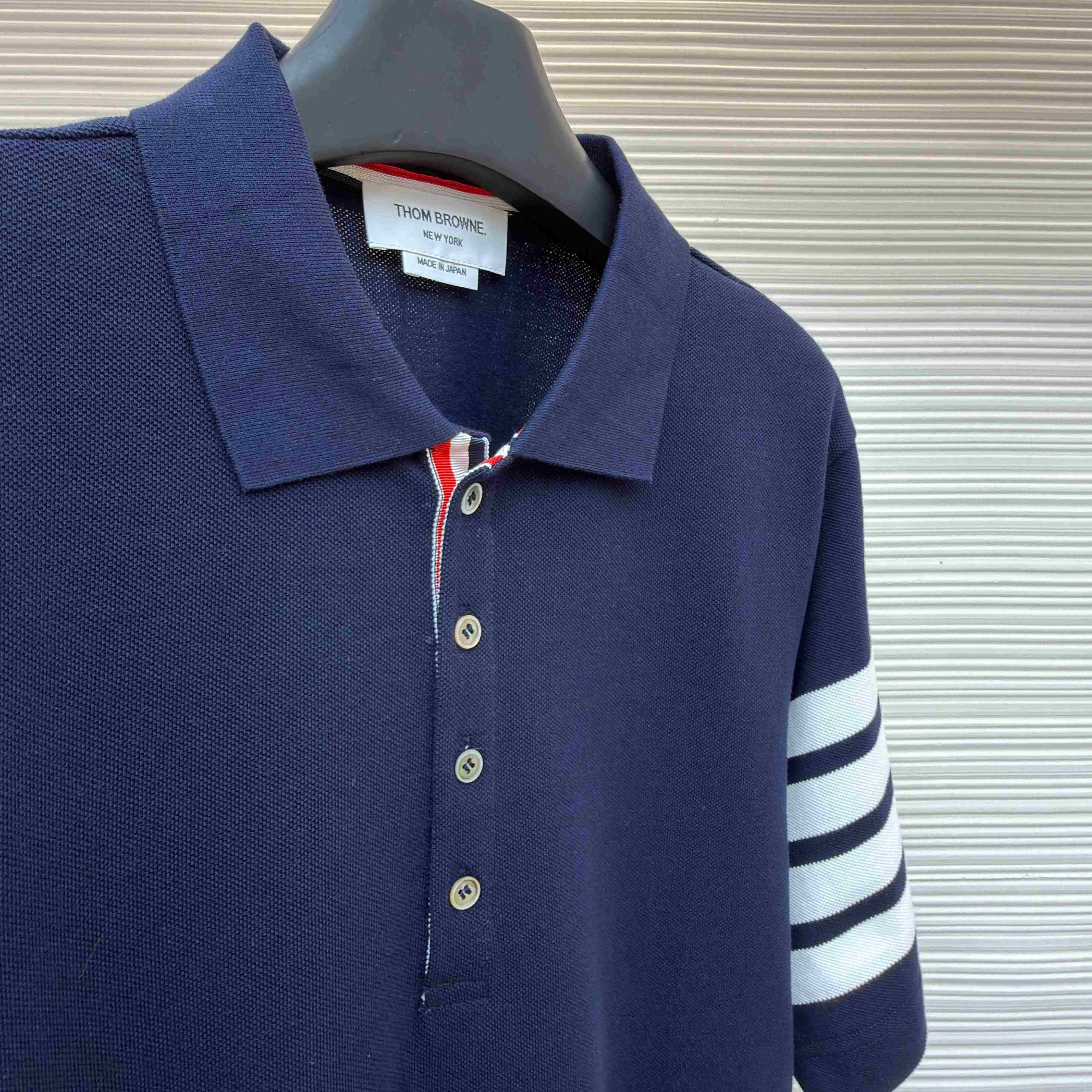 Thom Browne Classic Pique 4-Bar Short Sleeve Polo   - DesignerGu