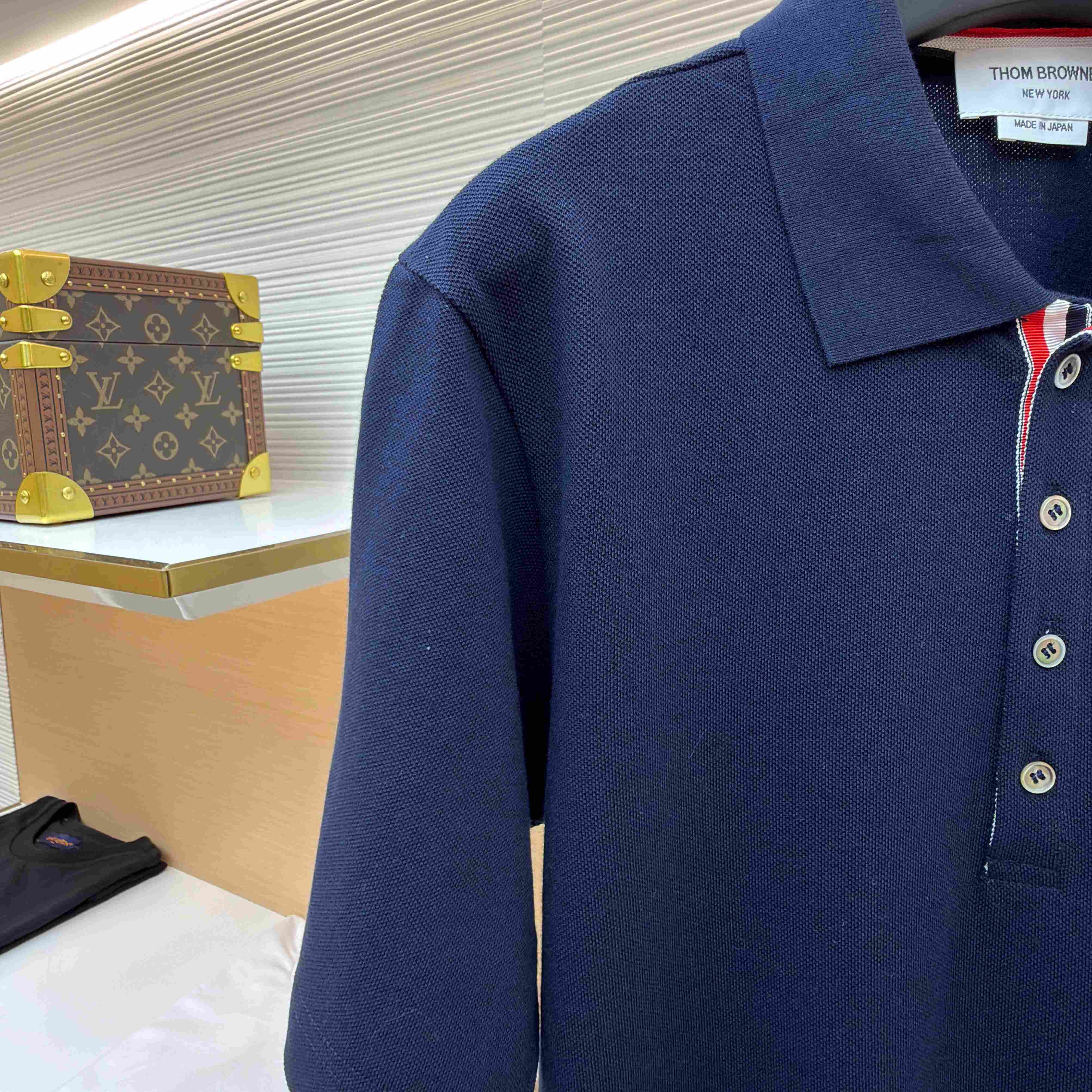 Thom Browne Classic Pique 4-Bar Short Sleeve Polo   - DesignerGu