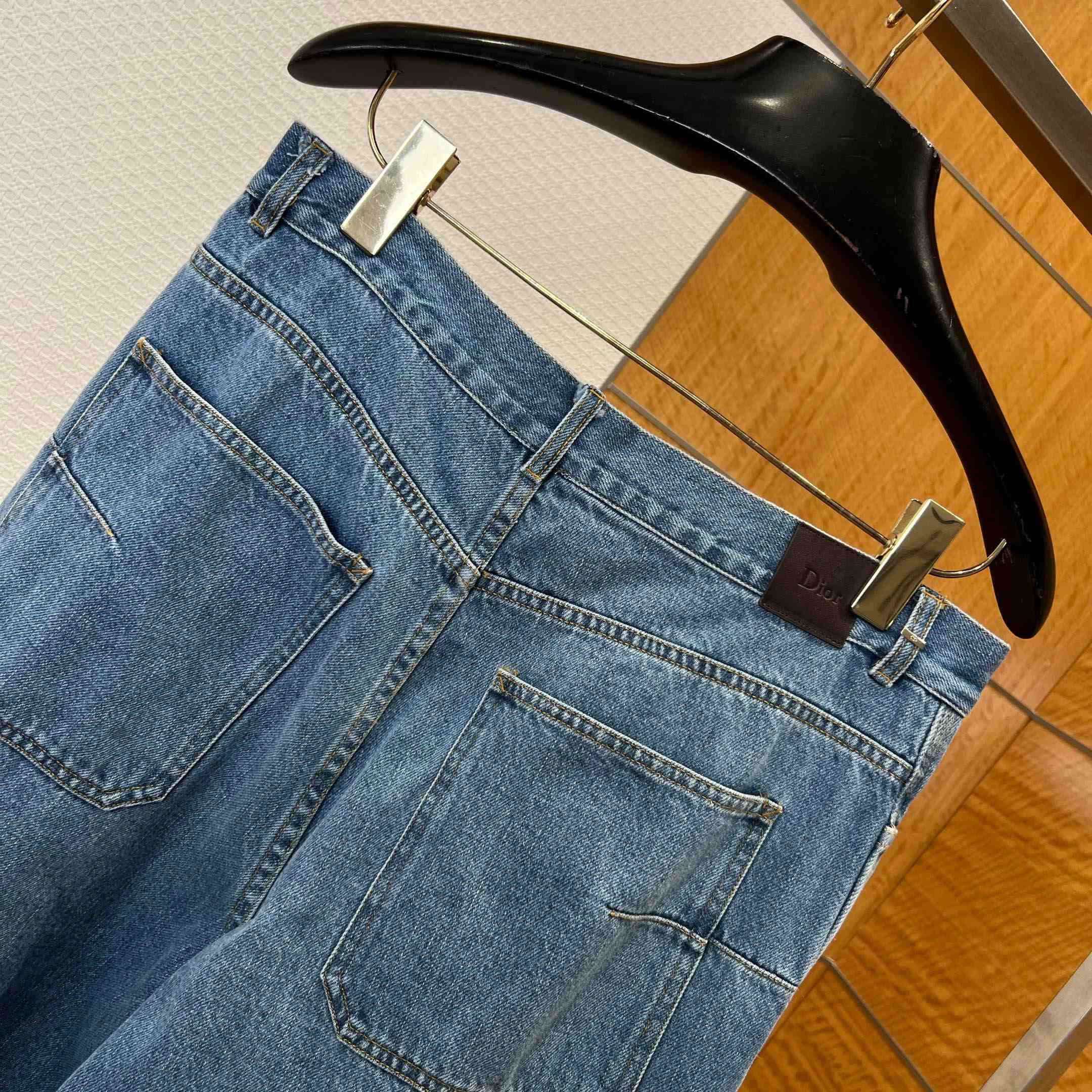 Dior Cargo Jeans Blue Cotton Twill - DesignerGu