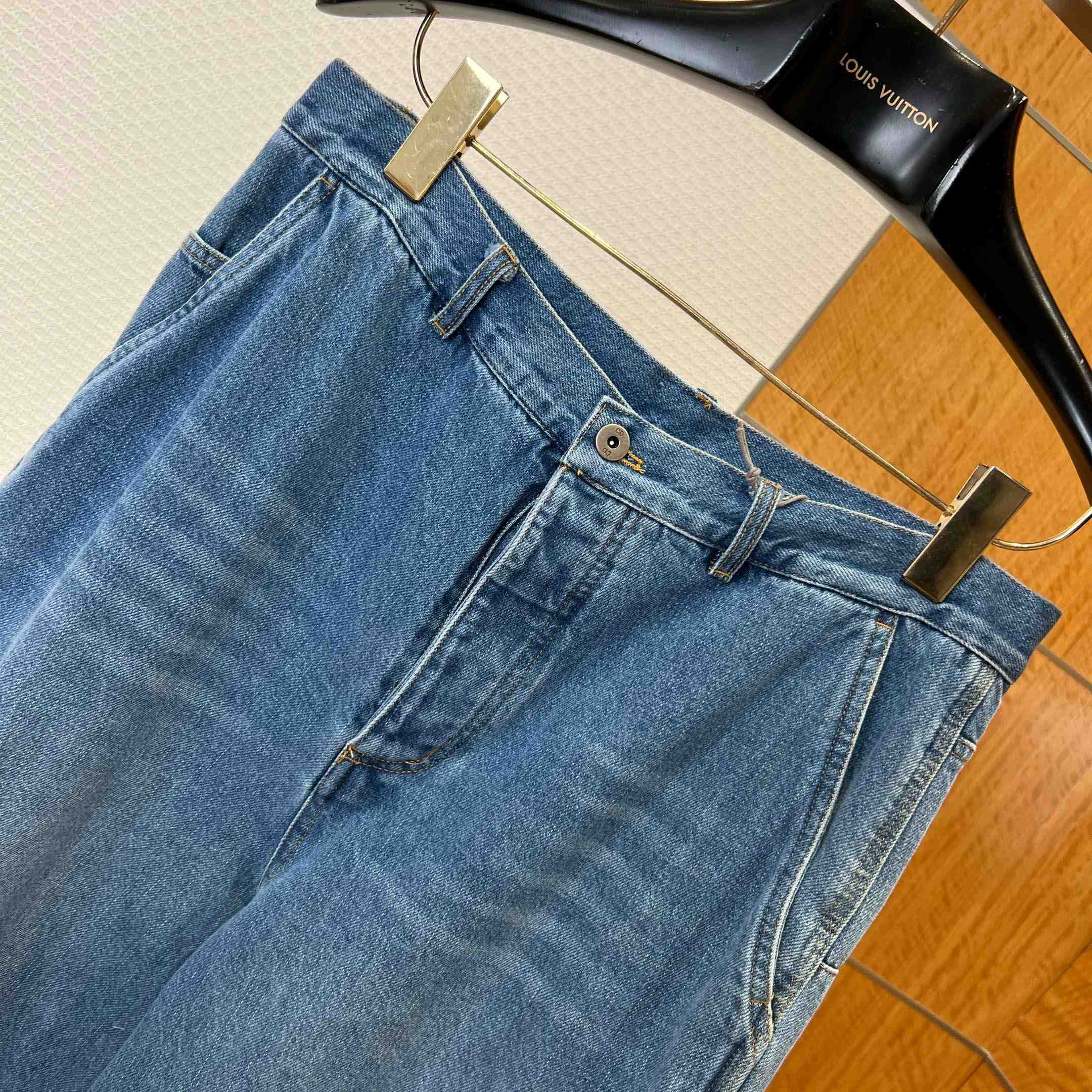 Dior Cargo Jeans Blue Cotton Twill - DesignerGu