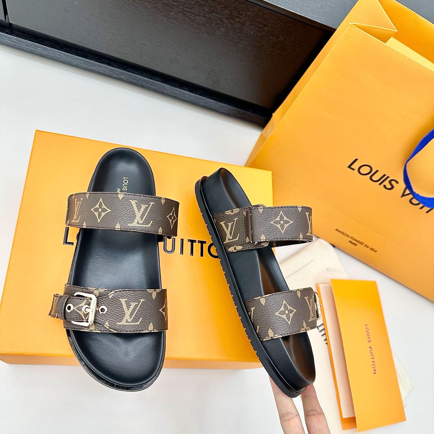 Louis Vuitton Bom Dia Flat Comfort Mule 1AAW8N - DesignerGu