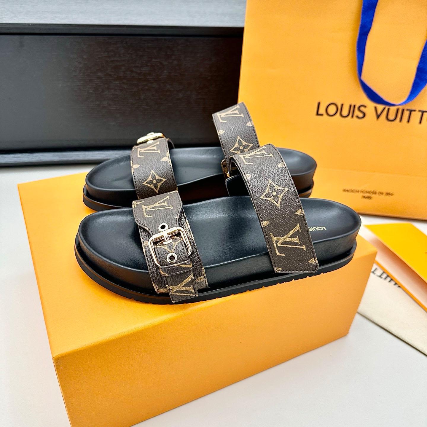Louis Vuitton Bom Dia Flat Comfort Mule 1AAW8N - DesignerGu