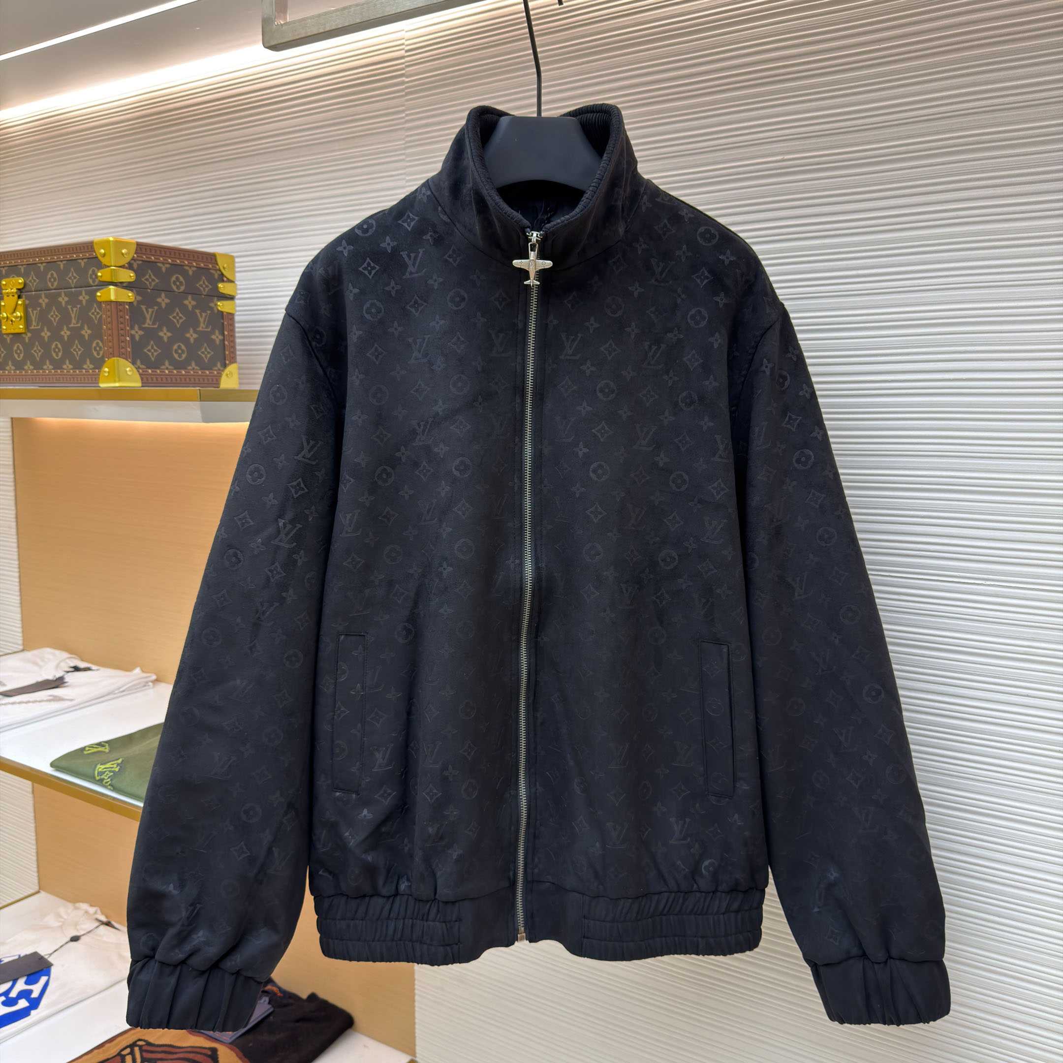 Louis Vuitton Monogram Debossed Suede Tracksuit Jacket 1AHBTW - DesignerGu