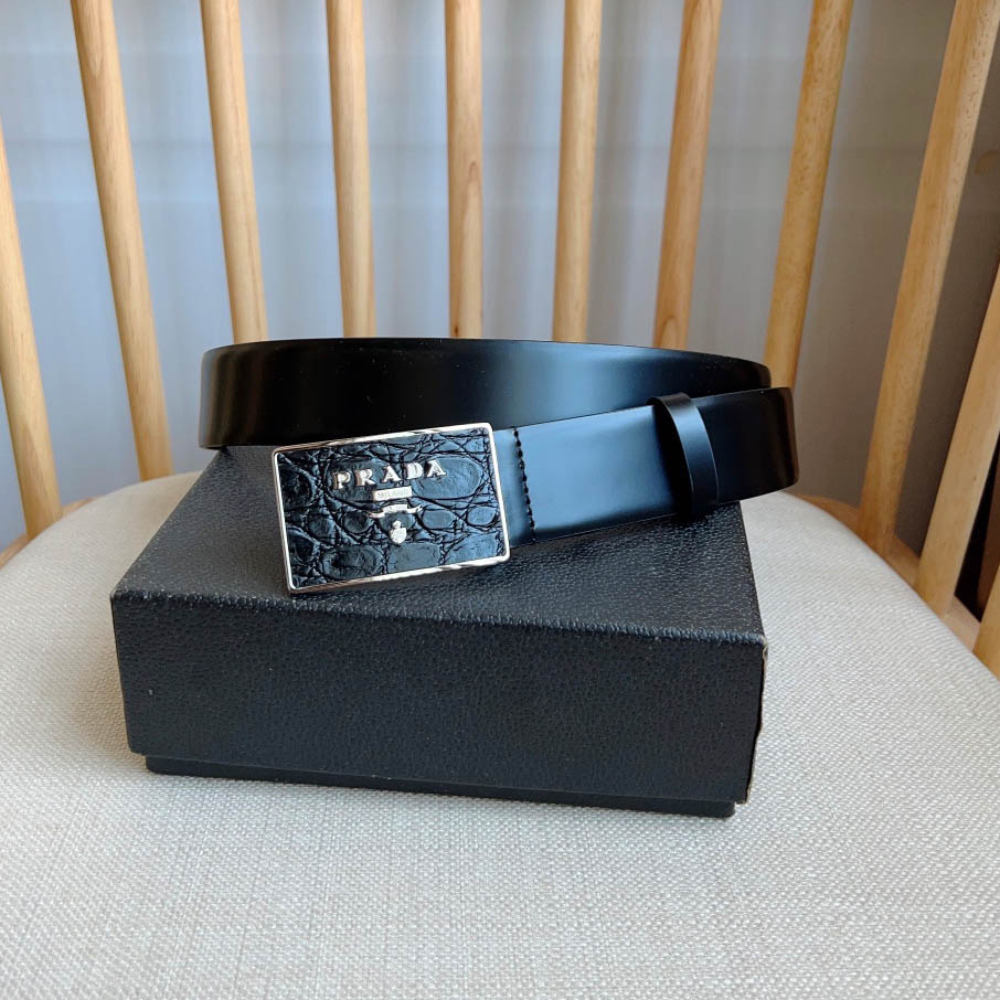 Prada Saffiano Leather Belt - DesignerGu