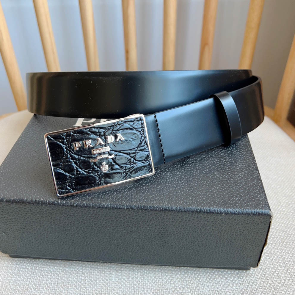 Prada Saffiano Leather Belt - DesignerGu