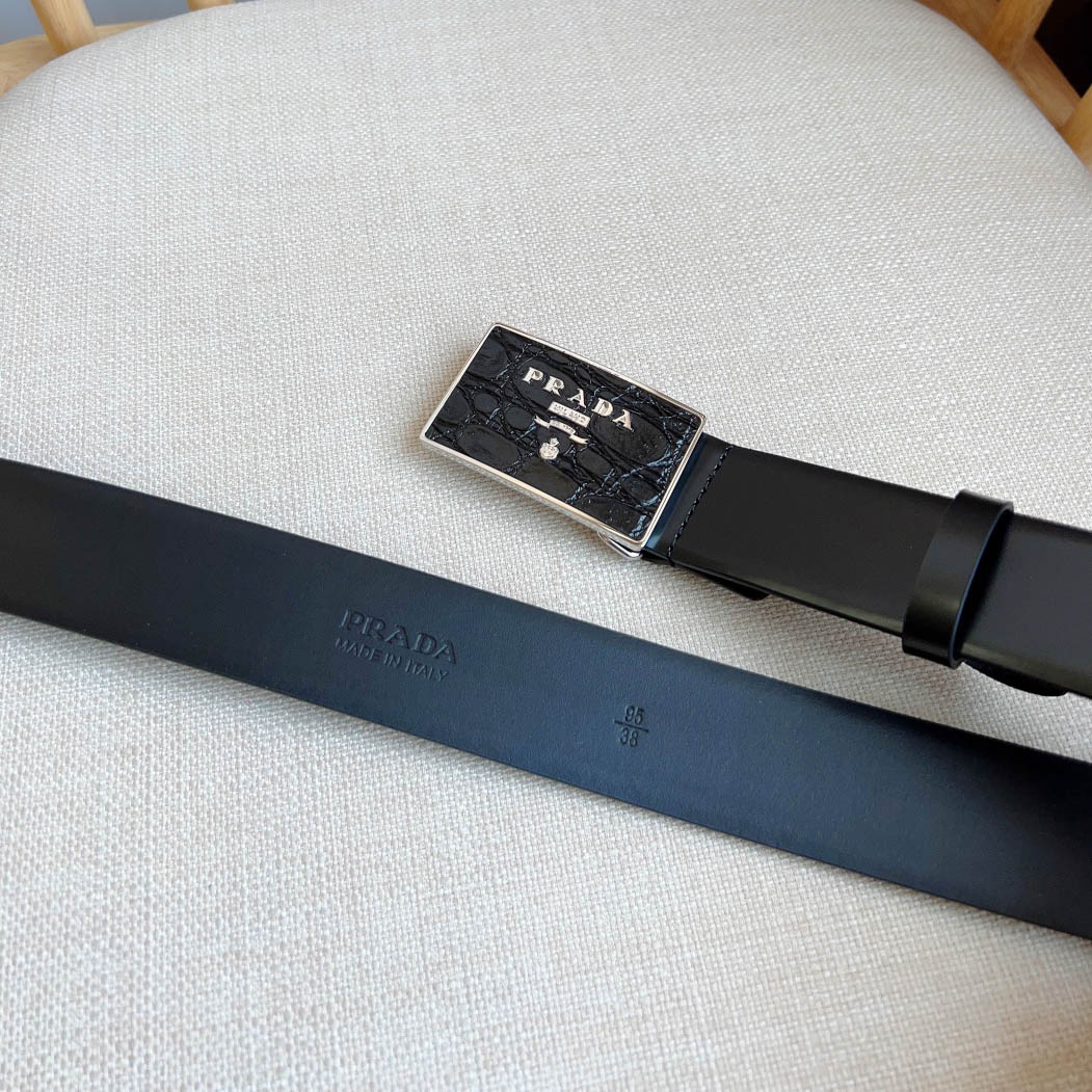 Prada Saffiano Leather Belt - DesignerGu