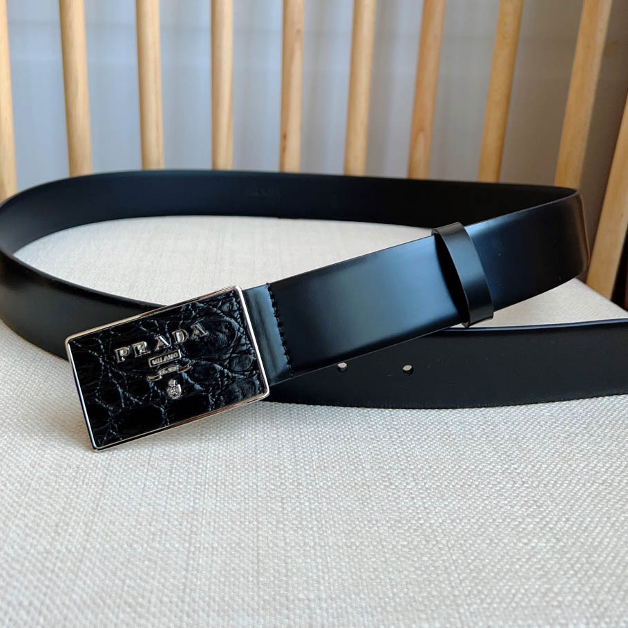 Prada Saffiano Leather Belt - DesignerGu
