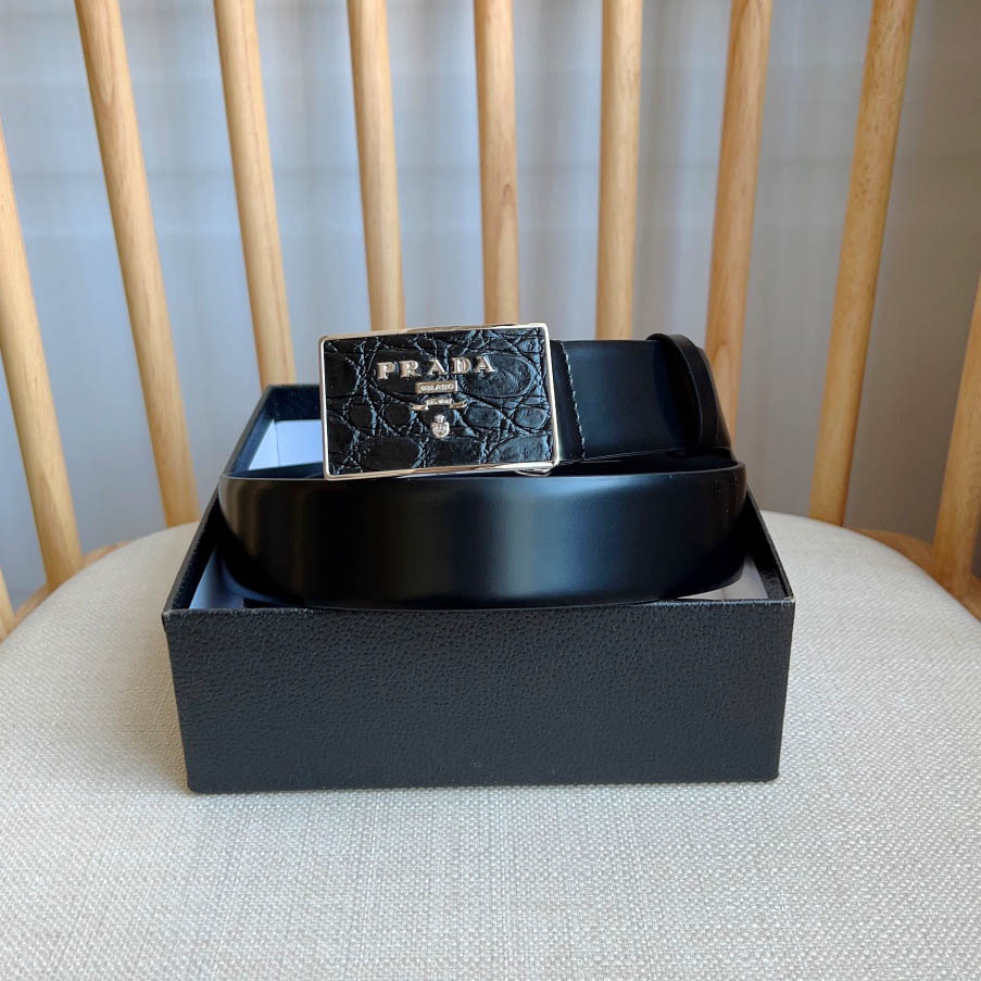 Prada Saffiano Leather Belt - DesignerGu