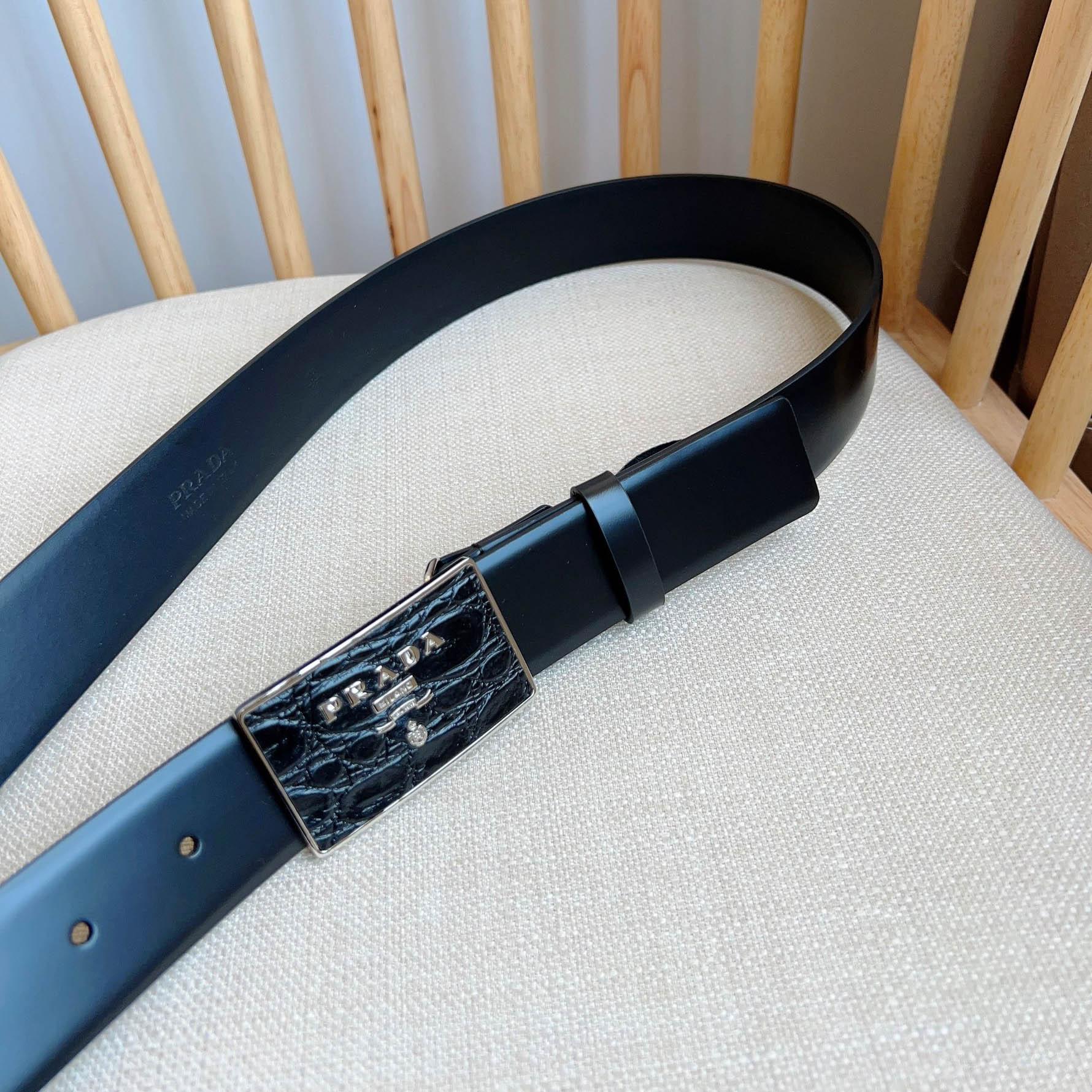 Prada Saffiano Leather Belt - DesignerGu